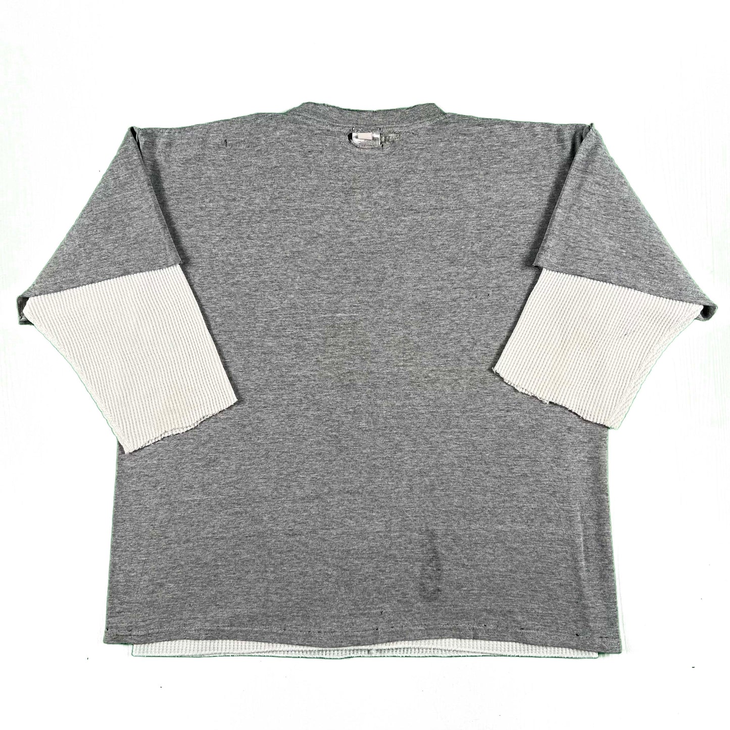 00s Thrashed Nike 'Supreme Court' Hoops Tee & 90s Waffle Knit Thermal- M