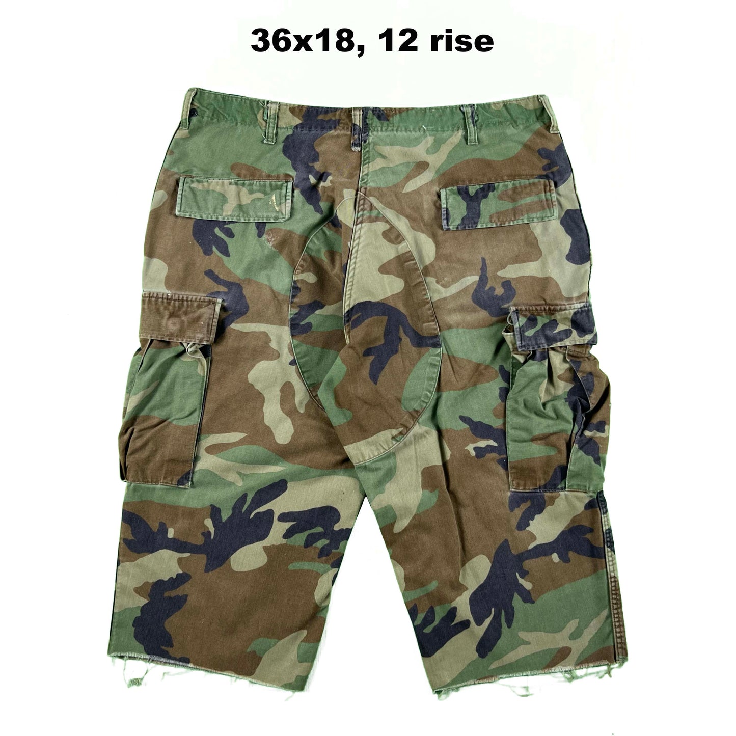 Vintage Chopped Baggy Army Camo Cargo Shorts- SELECT PAIR