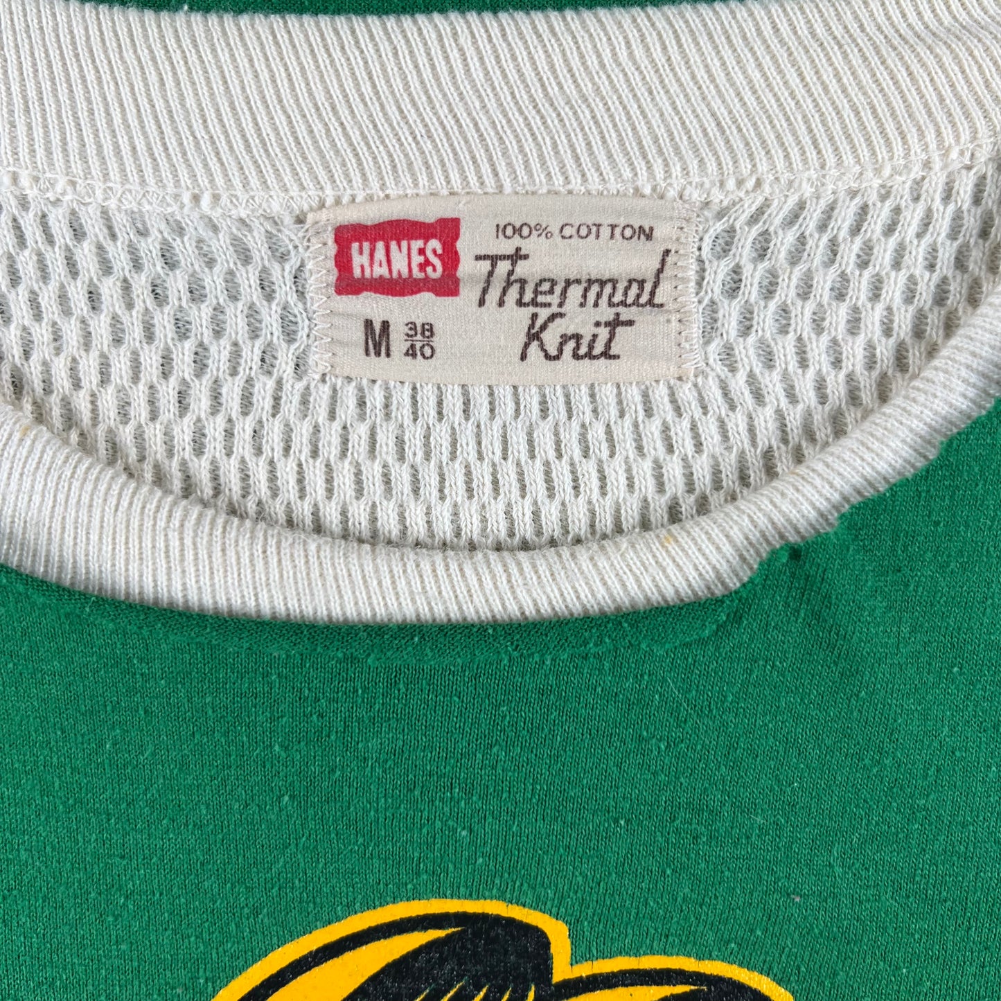 80s Oregon Garfield Tee & 60s Waffle Knit Thermal- S