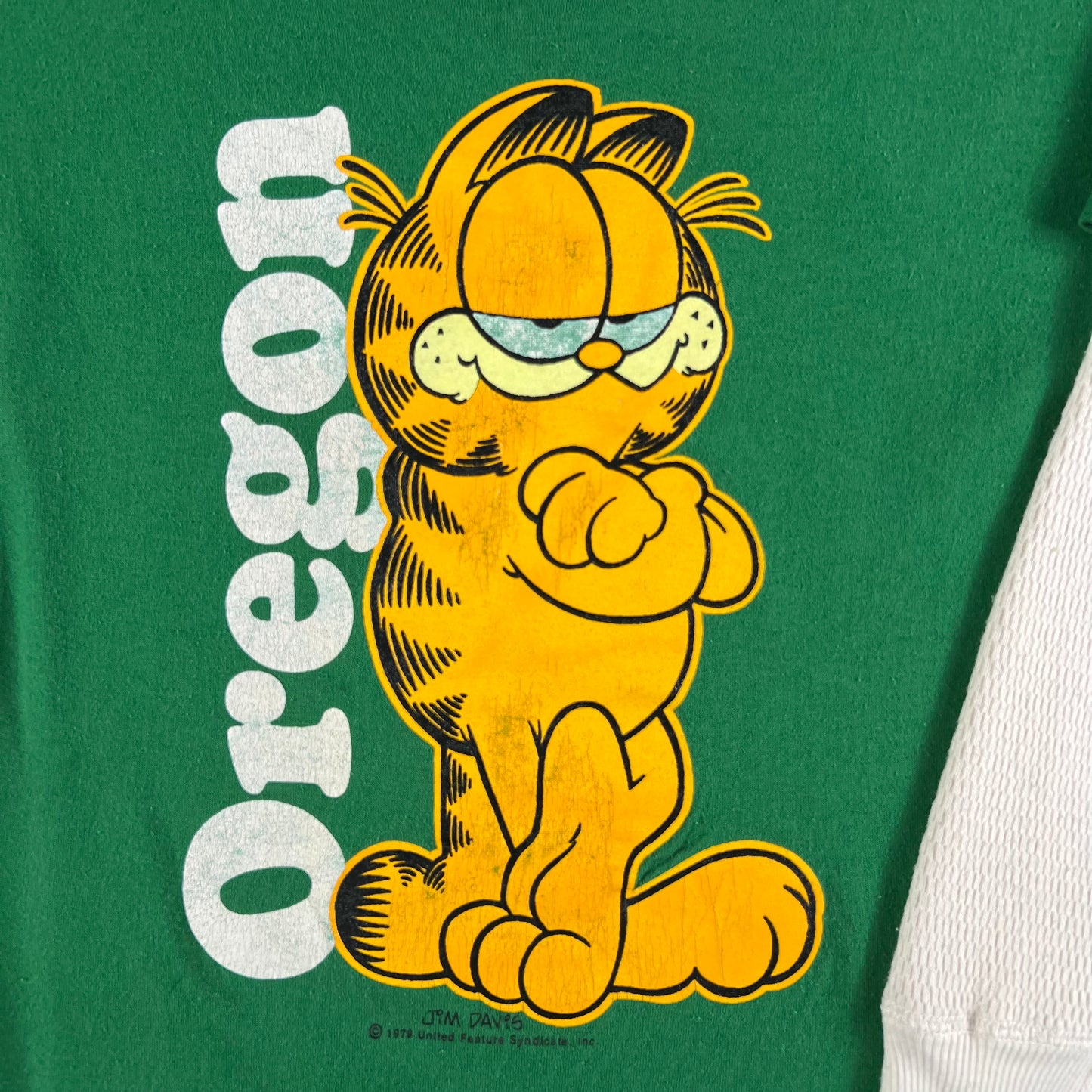 80s Oregon Garfield Tee & 60s Waffle Knit Thermal- S