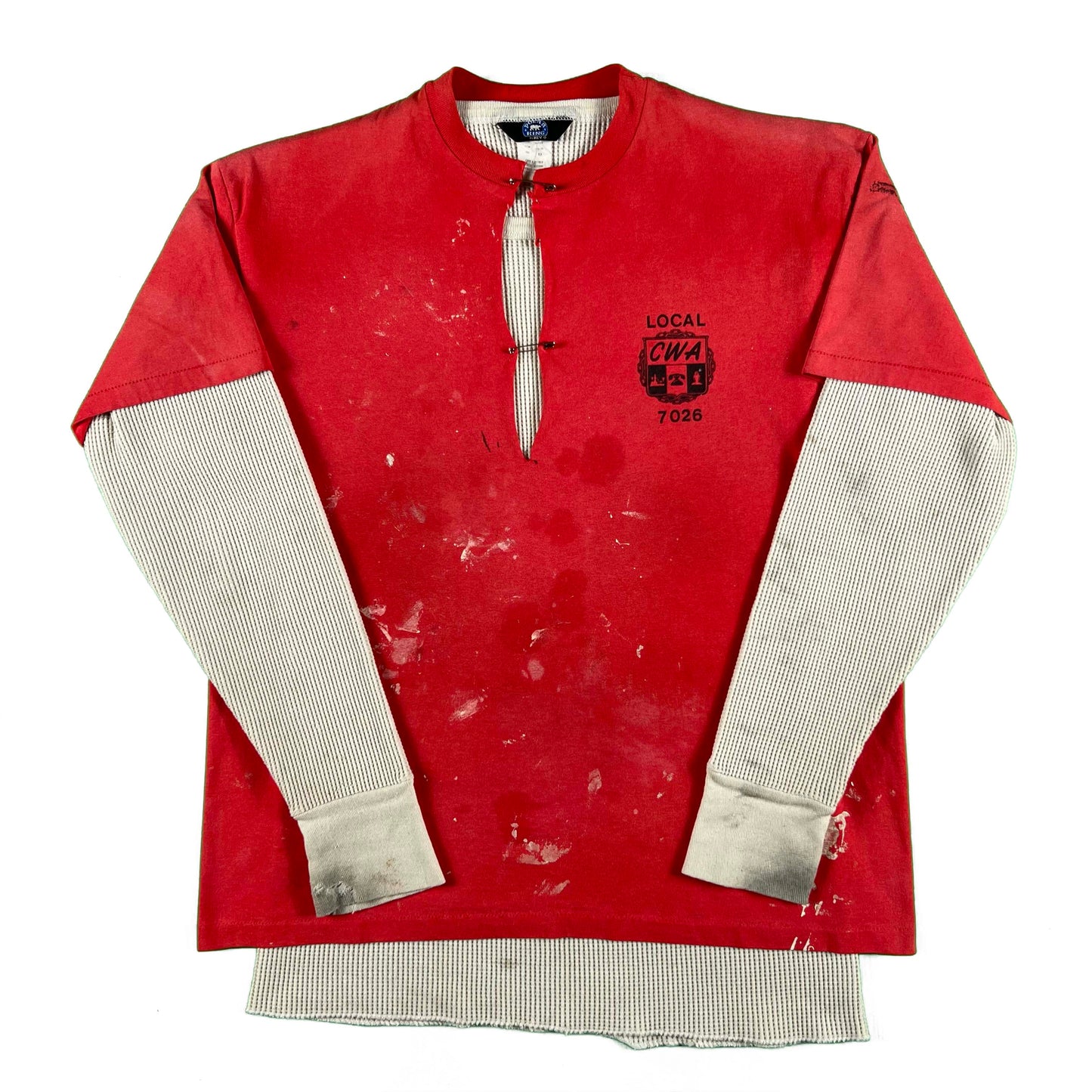 80s 'This Time It's Personal' Painter's Tee & Waffle Knit Thermal- XL