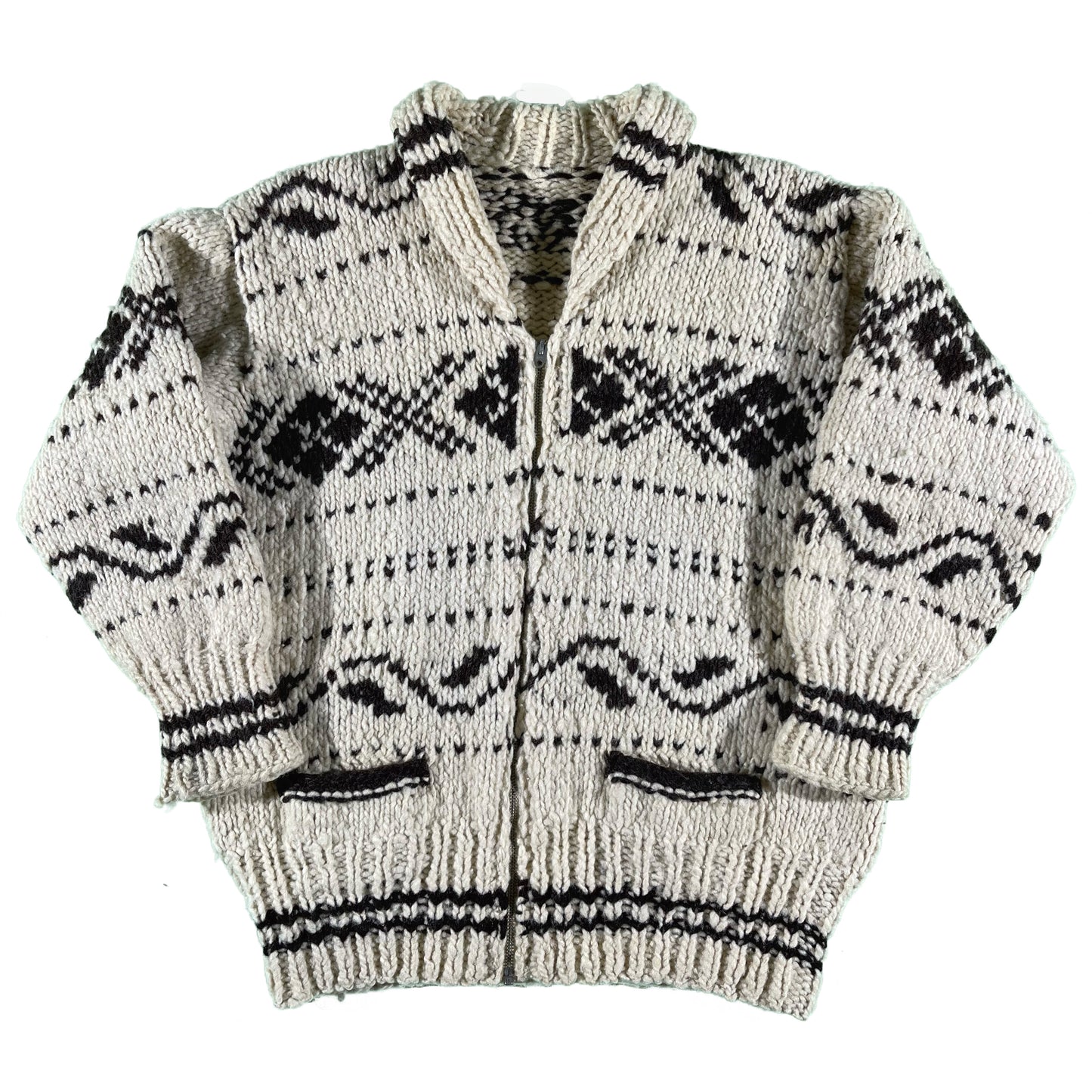 50s Handmade Cowichan Sweater- M