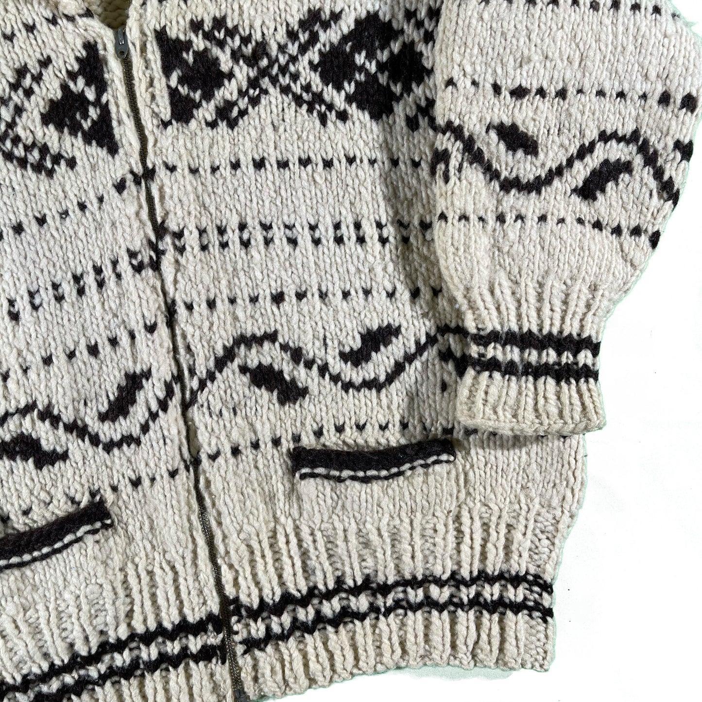50s Handmade Cowichan Sweater- M