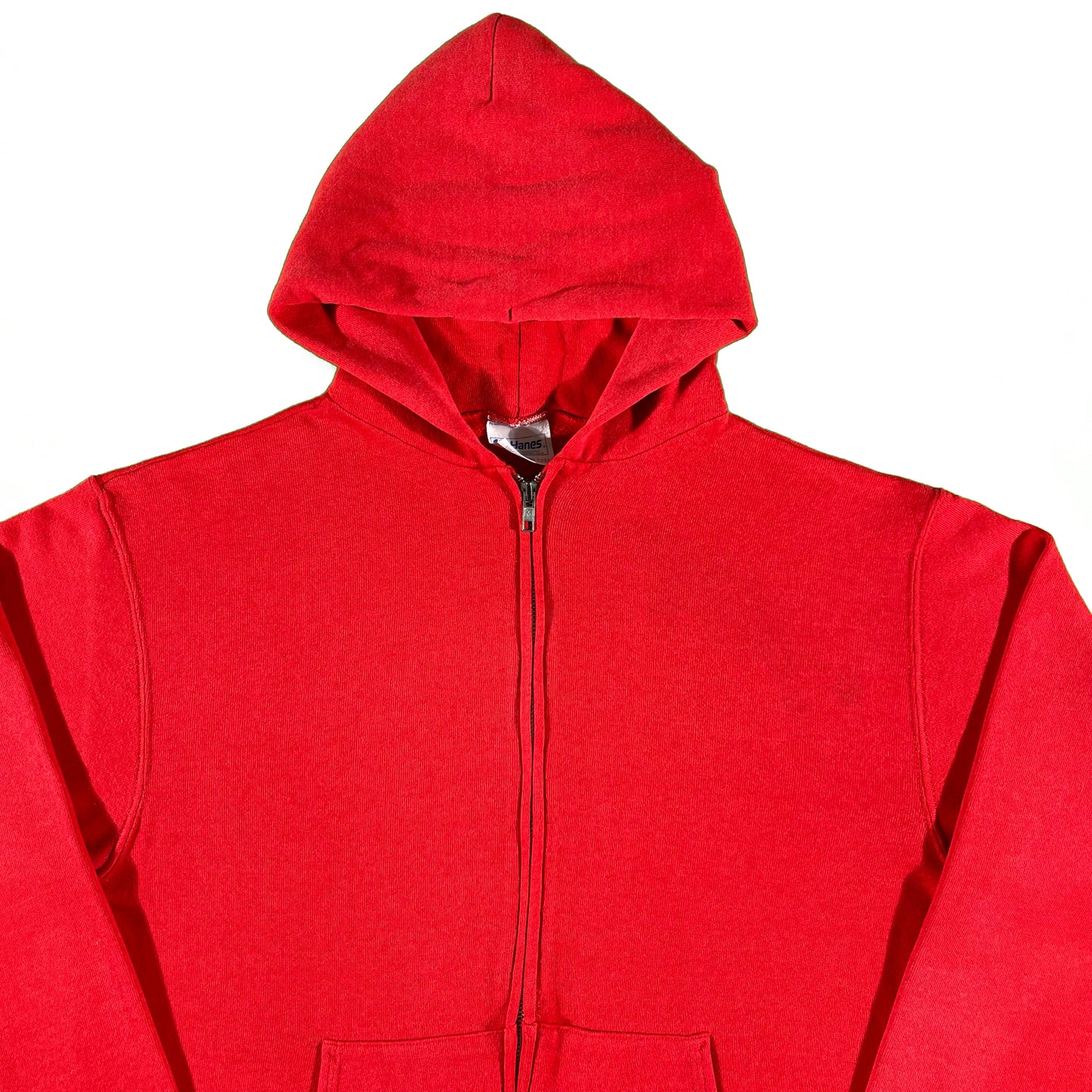 80s Faded Red Zip Up Hoodie- M