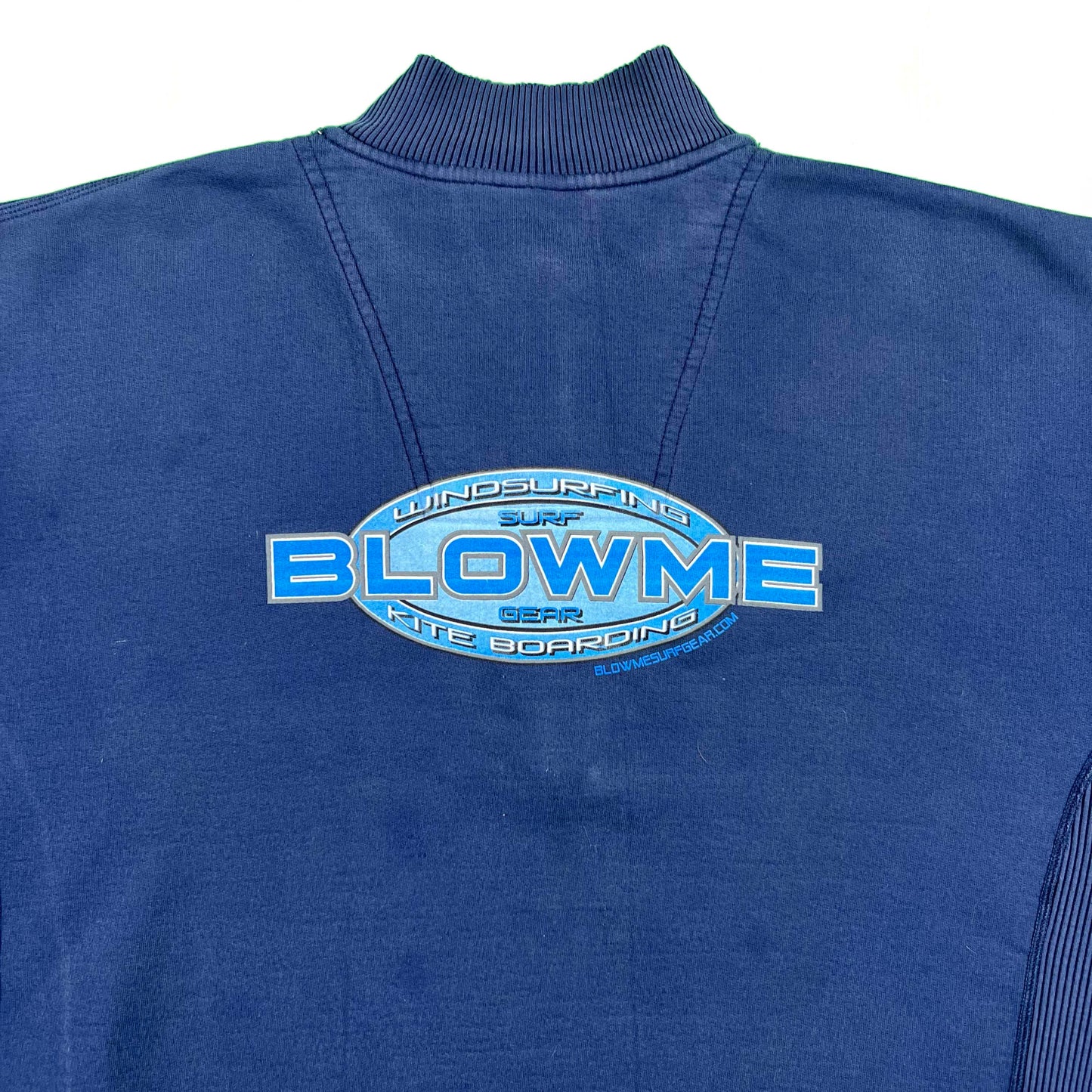 90s/00s Adidas Center Logo 1/4 Zip 'Blow Me' Sweatshirt- XL