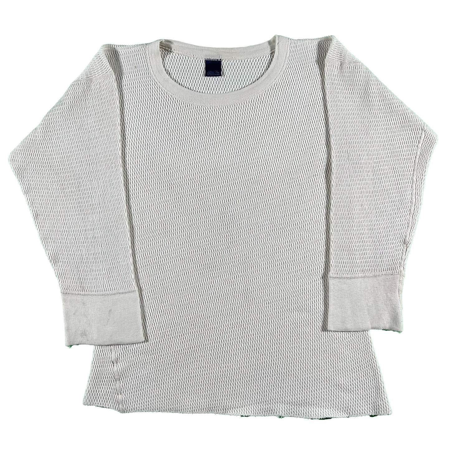 80s 100% Cotton Waffle Knit Thermal- M