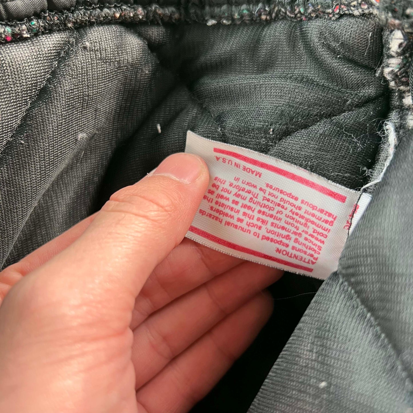 70s Big Smith Black Quilted Jacket- L