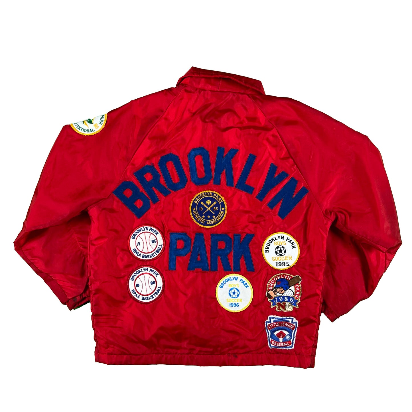 80s Patched Brooklyn Park Baseball Jacket- XS