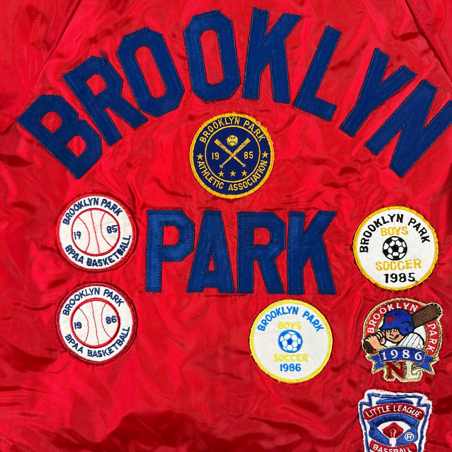 80s Patched Brooklyn Park Baseball Jacket- XS