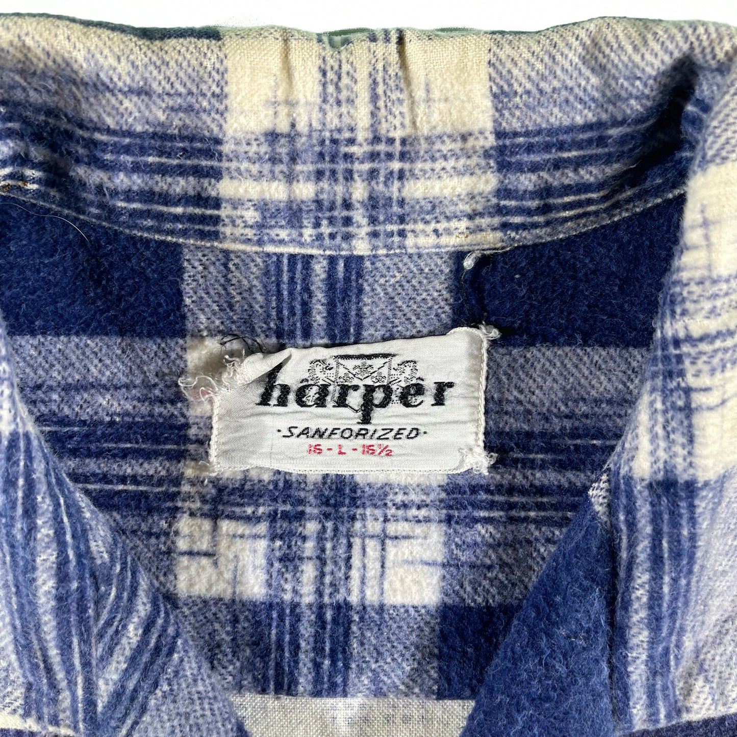 50s Cotton Loop Collar Flannel- XL