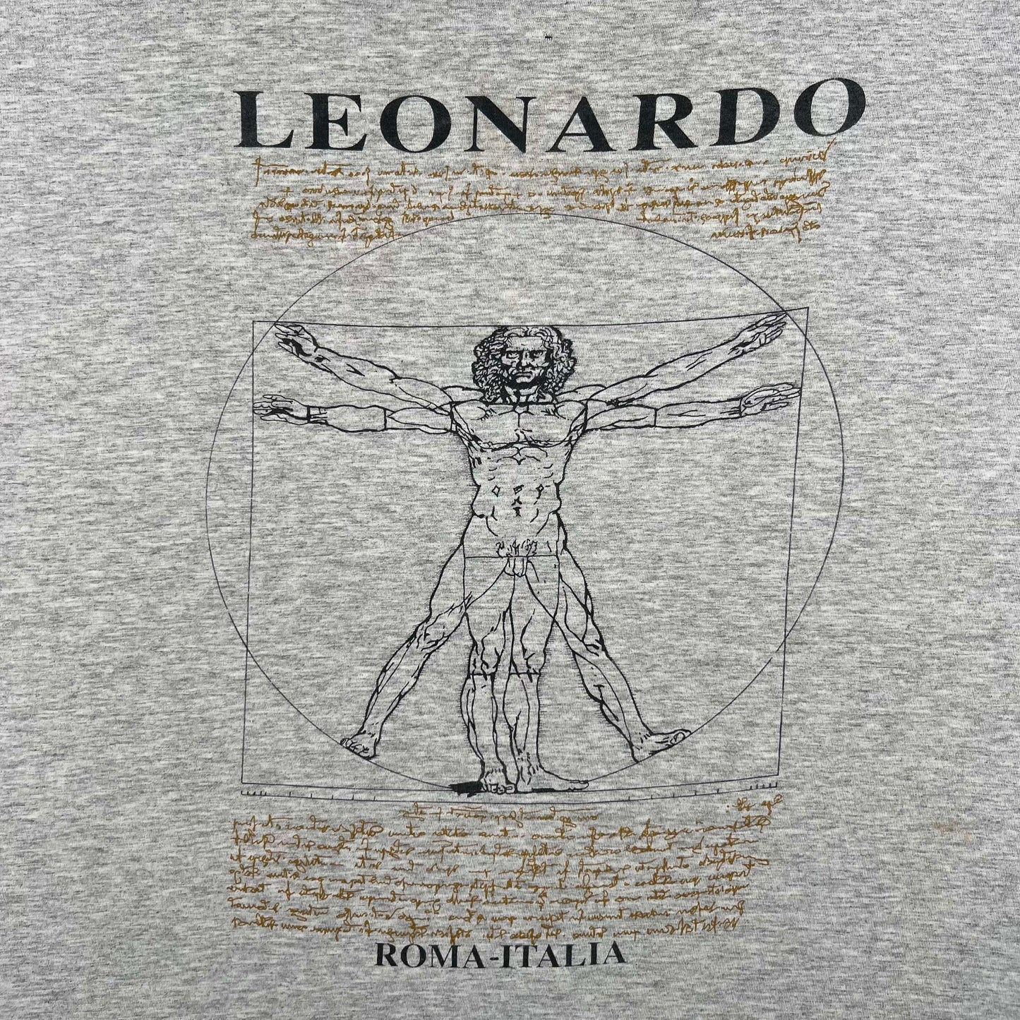 90s Leonardo Da Vinci Vitruvian Man Tee- XL