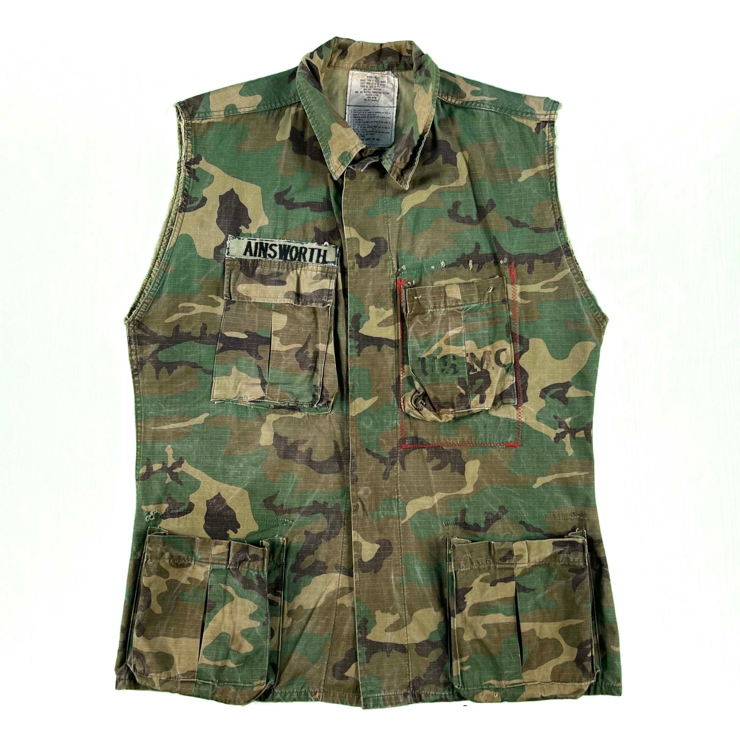70s USMC Stenciled Jungle Camo Vest & Top- JUST TOP LEFT