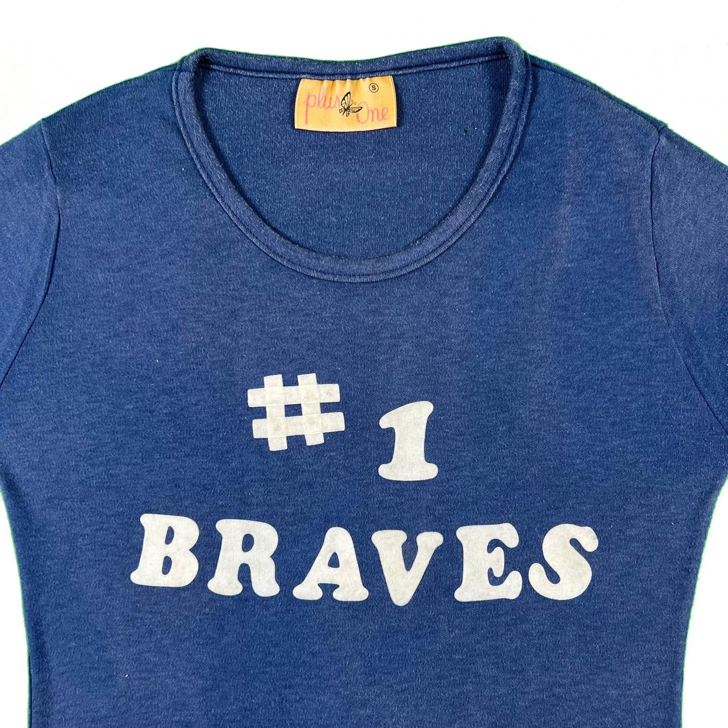 70s Braves Baby Script Tee- XS