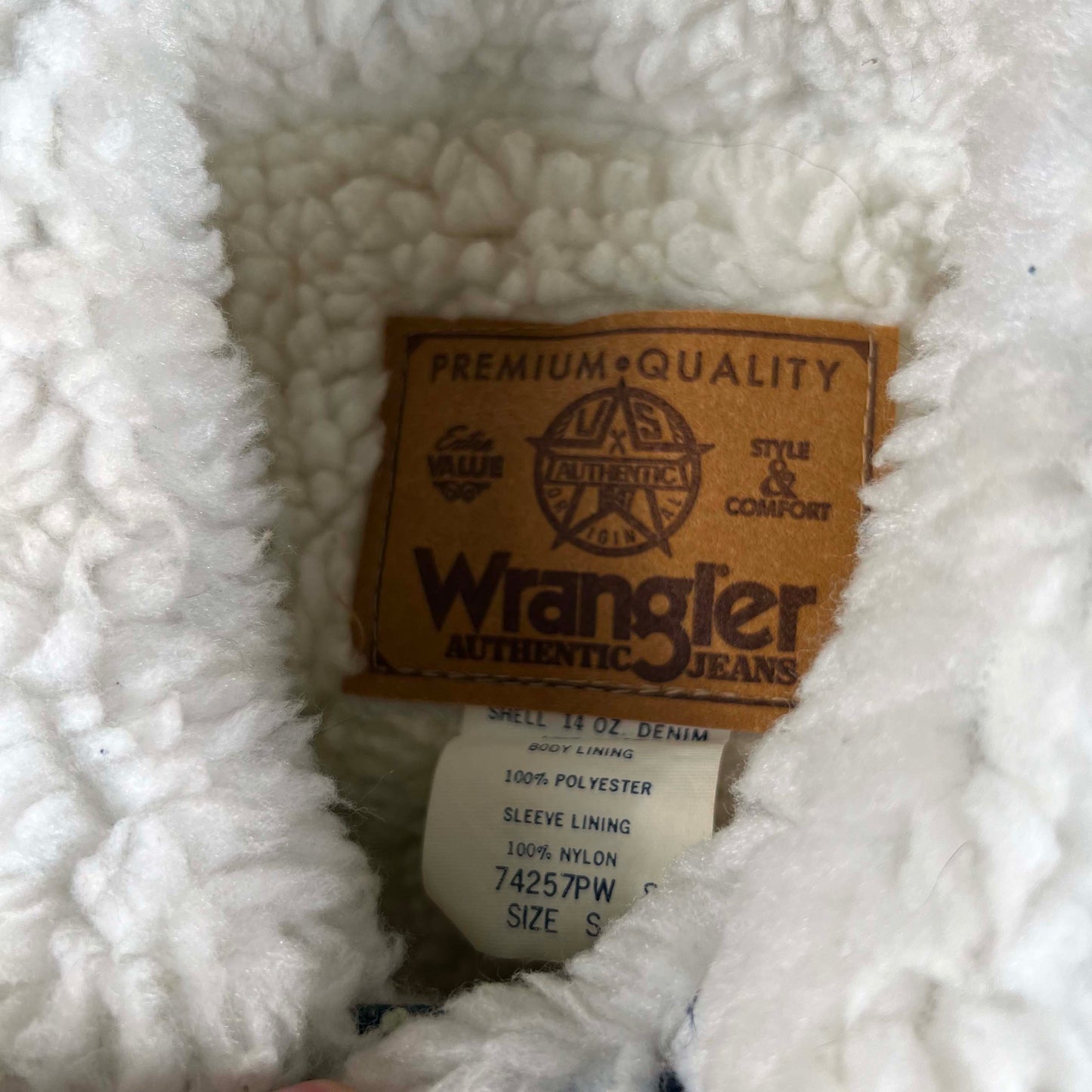 90s Wrangler Sherpa Lined Denim Trucker Jacket- S