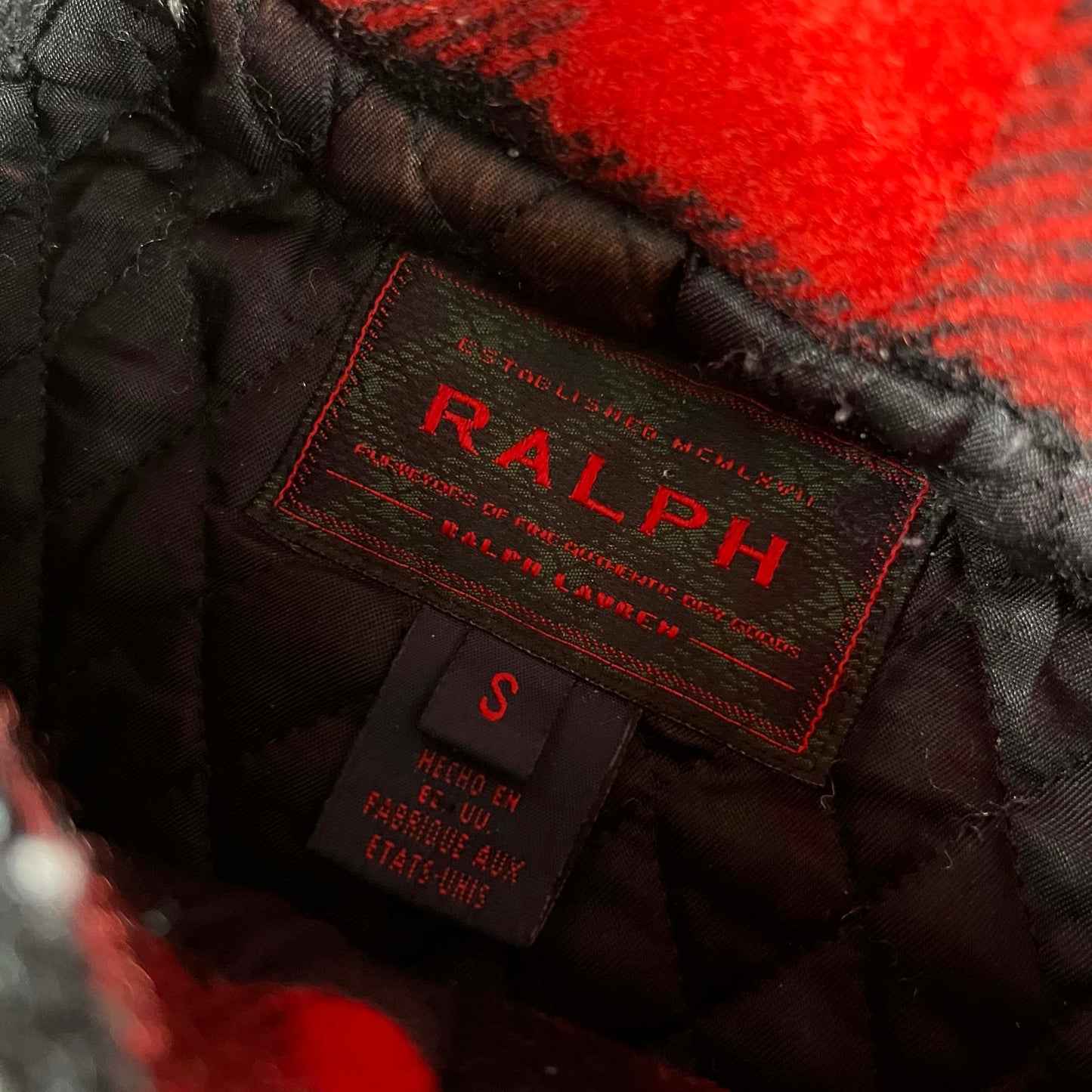 90s Ralph Lauren Fireman Clasp Buffalo Plaid Jacket- S