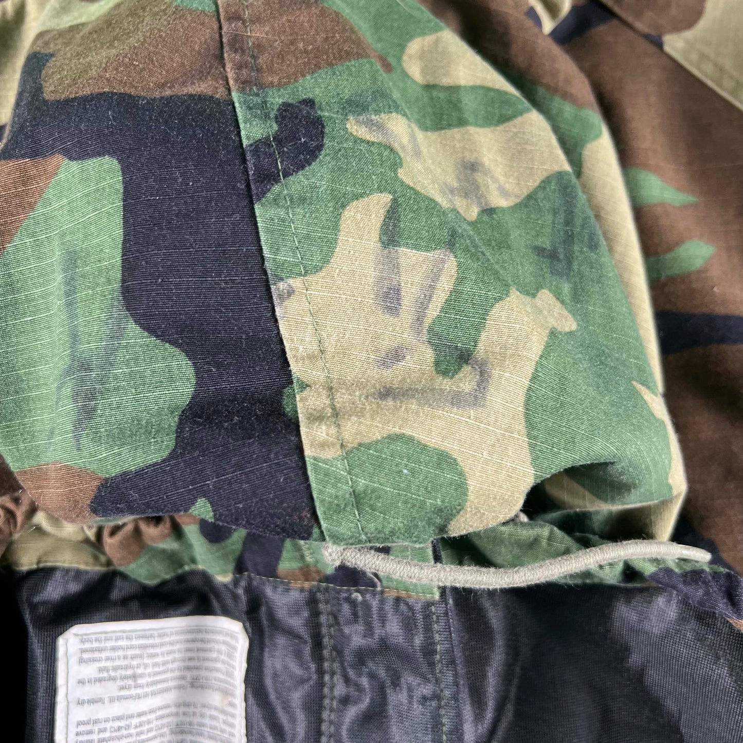 80s Camo Chemical Boxy Hooded Jacket- XL