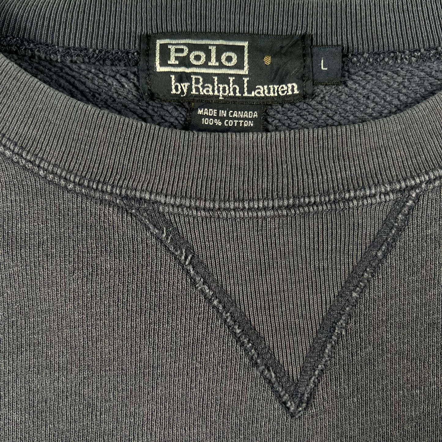 90s Sun Faded Navy Polo RL Sweatshirt- XL