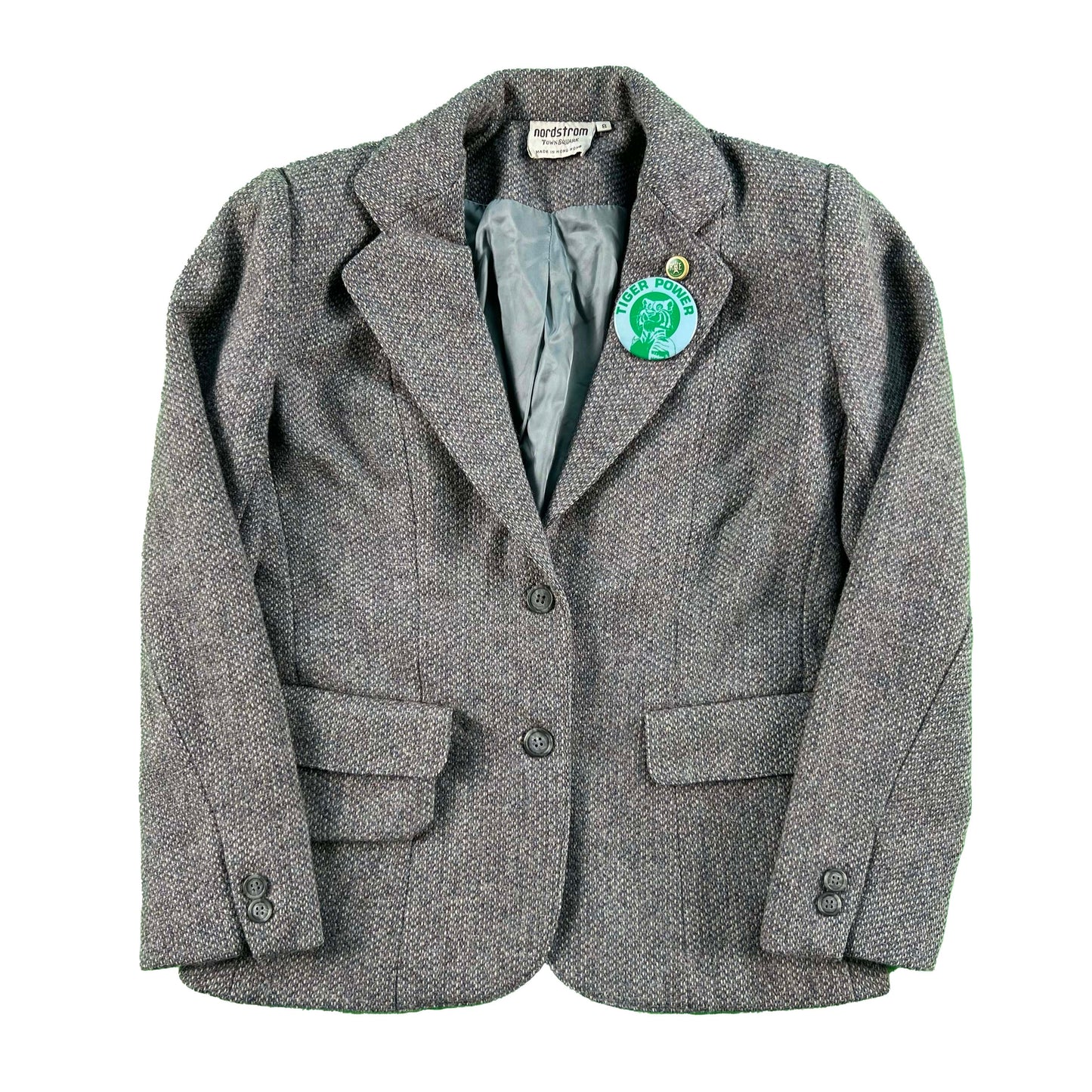 80s Nordstrom Grey Pin Blazer- XS
