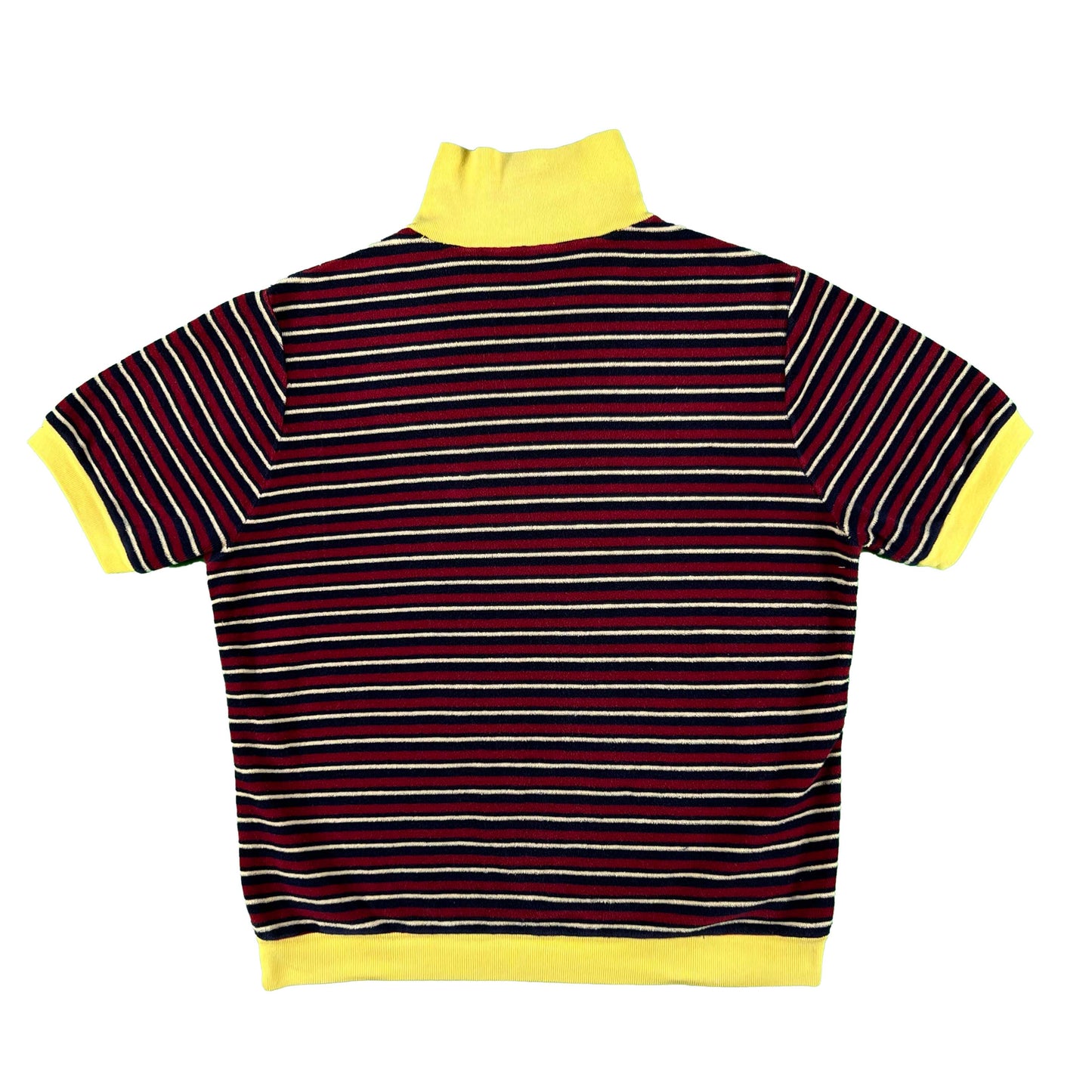 60s Terry Cloth Striped Ringer Sweatshirt- S/M