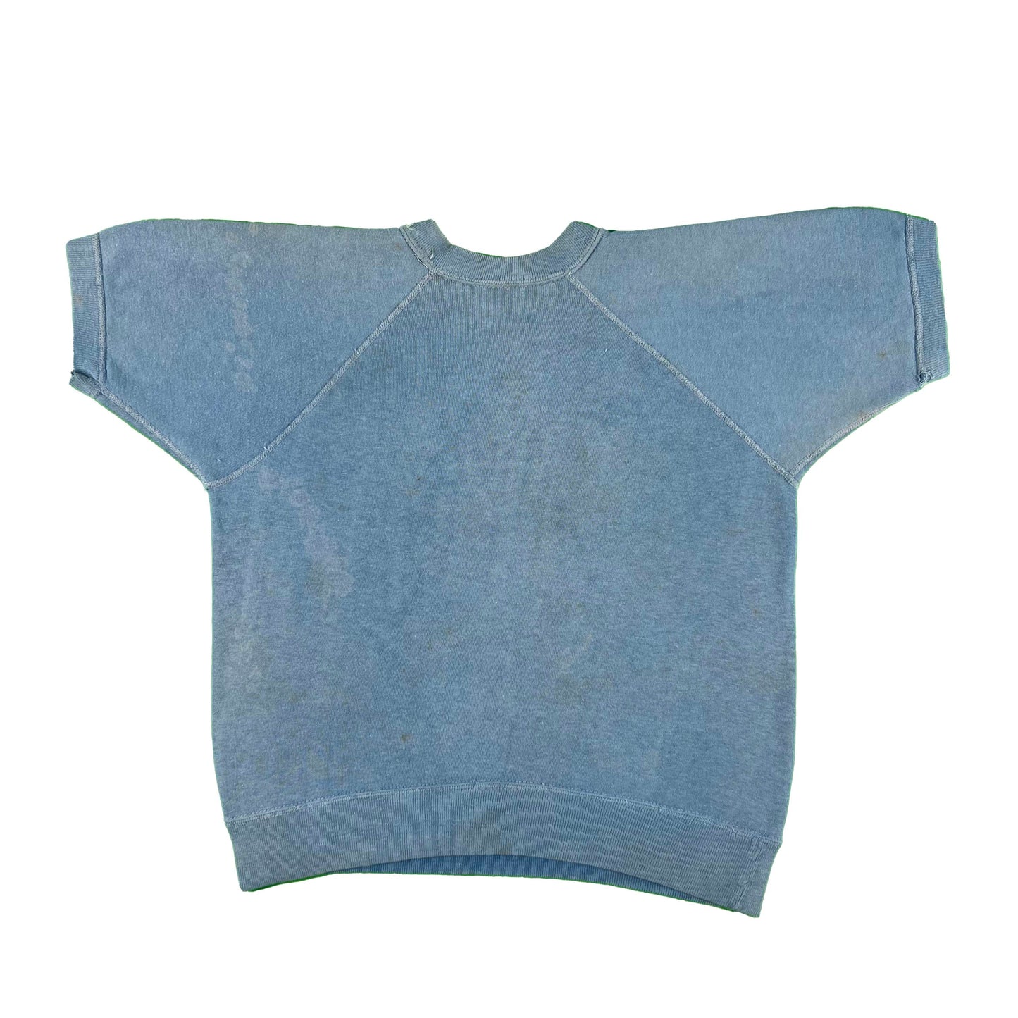 60s Sun Faded Blue Short Sleeve Sweatshirt- S