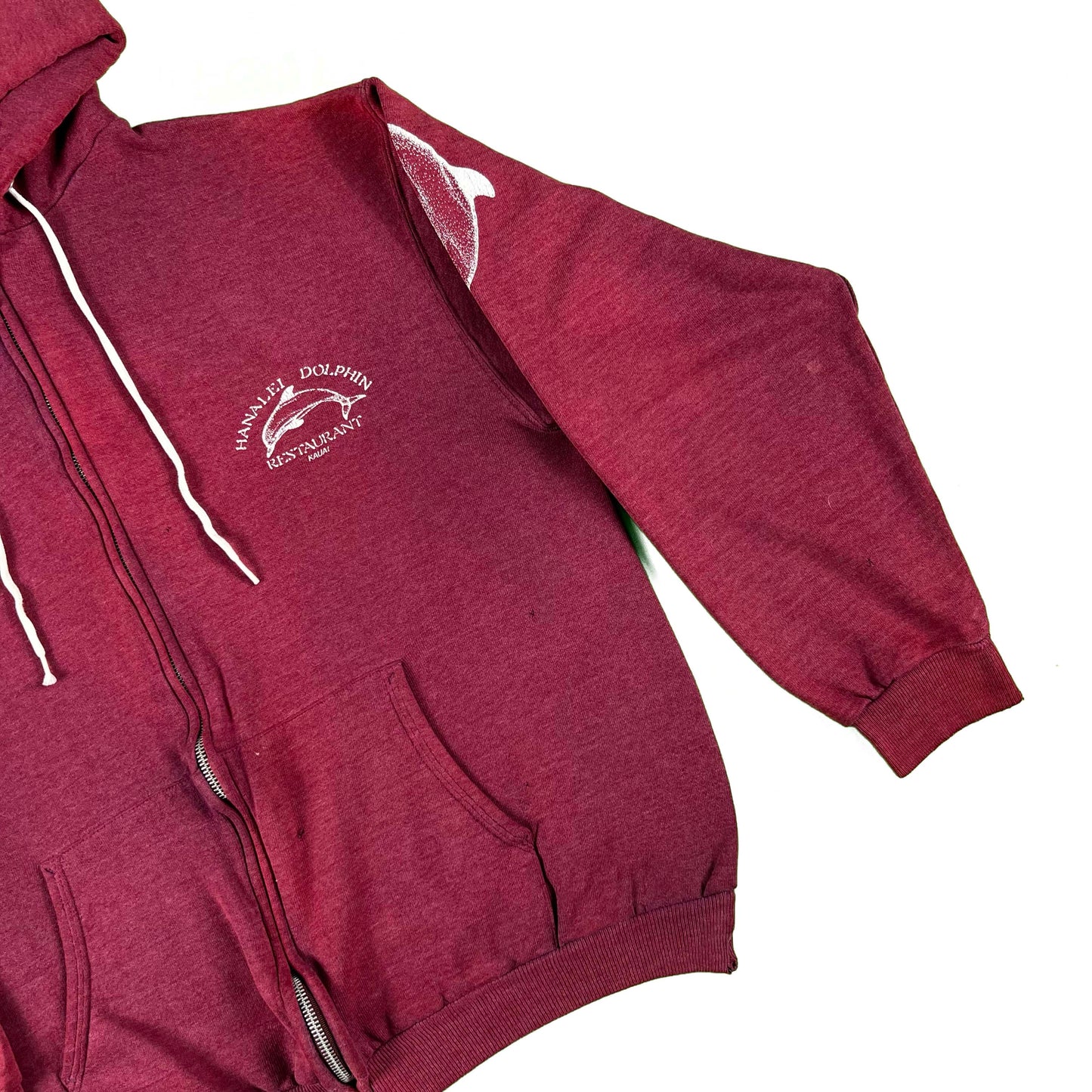80s Faded Hanalei Dolphin Zip Up Hoodie- M