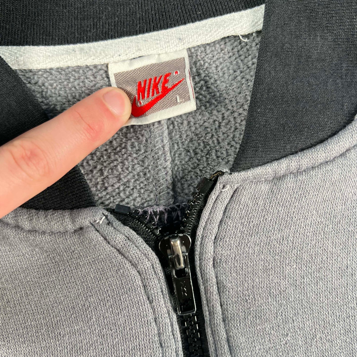80s/90s Nike 3 Tone Zip Up Sweatshirt- M