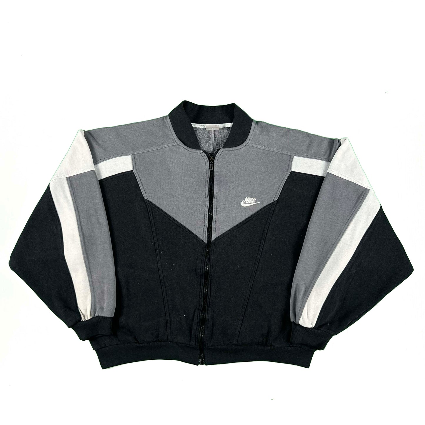 80s/90s Nike 3 Tone Zip Up Sweatshirt- M