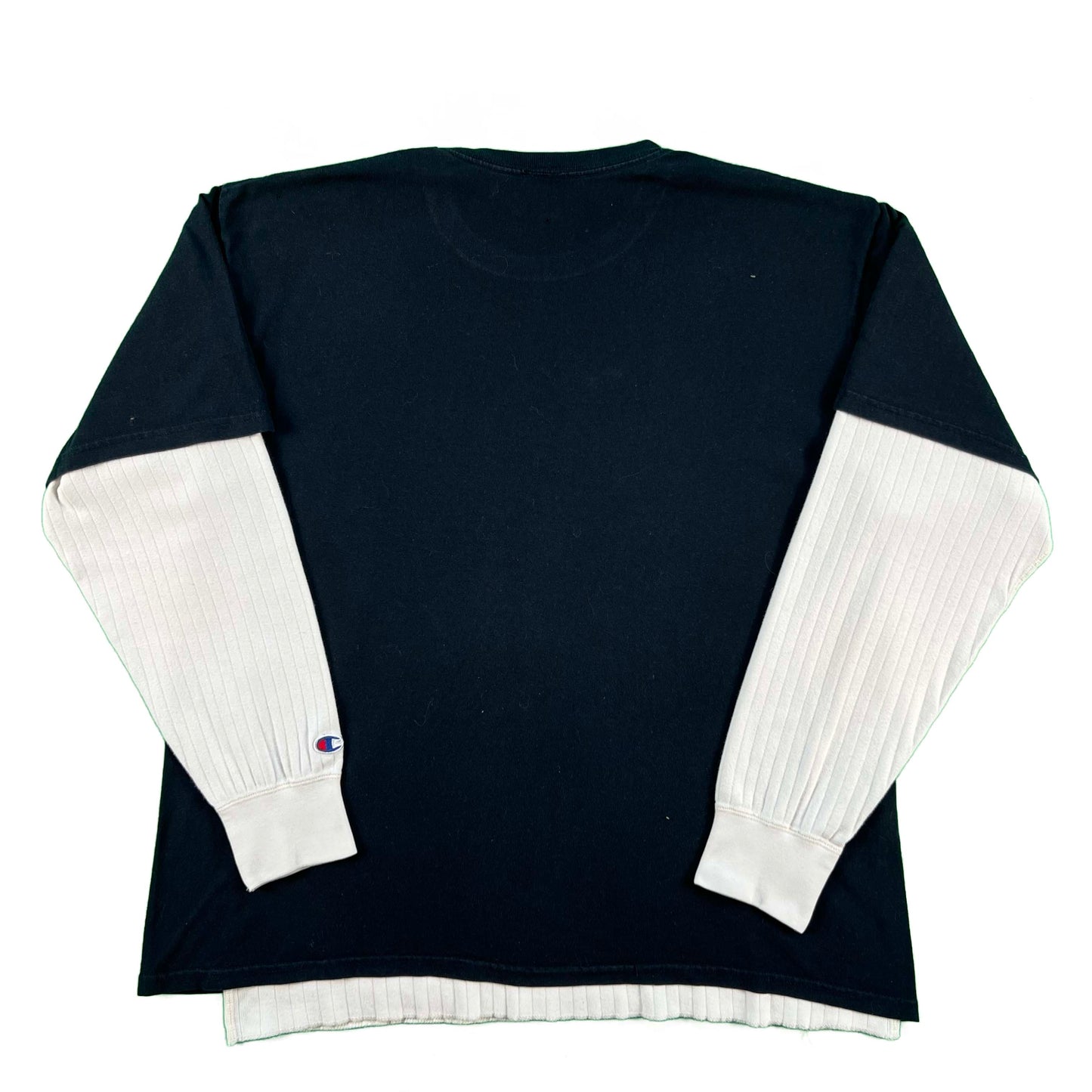 00s Free Shrugs Tee & Champion Ribbed Thermal- L