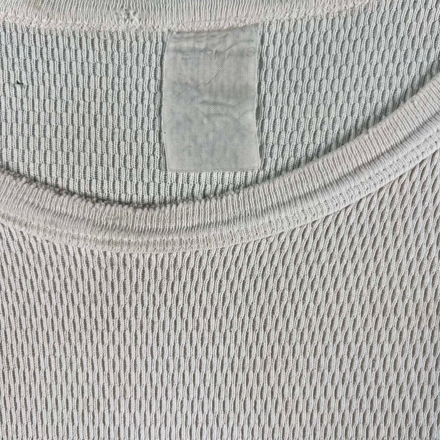 80s Short Sleeve Waffle Knit Thermal Shirt- L