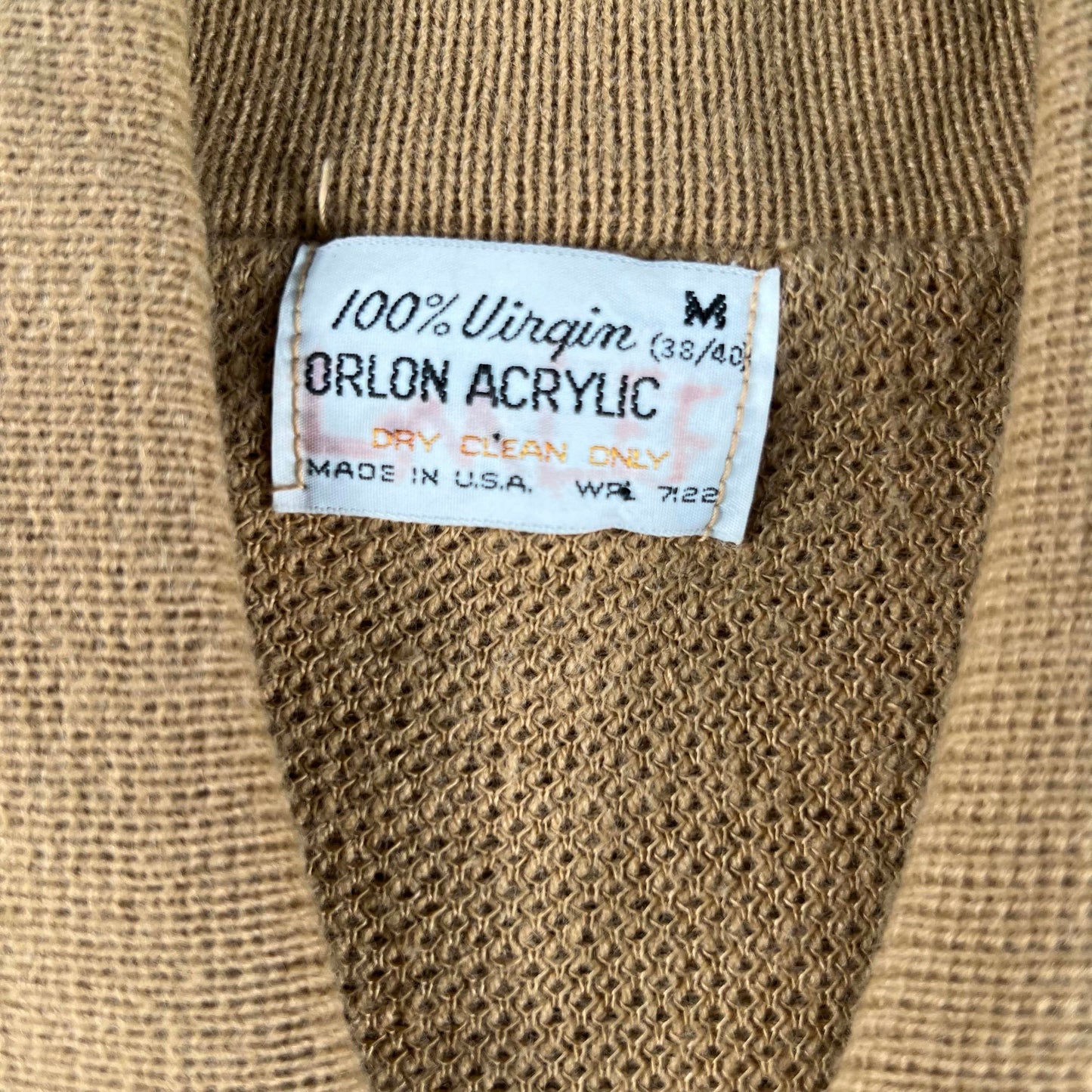 60s/70s Leather Paneled Zip Up Cardigan- M