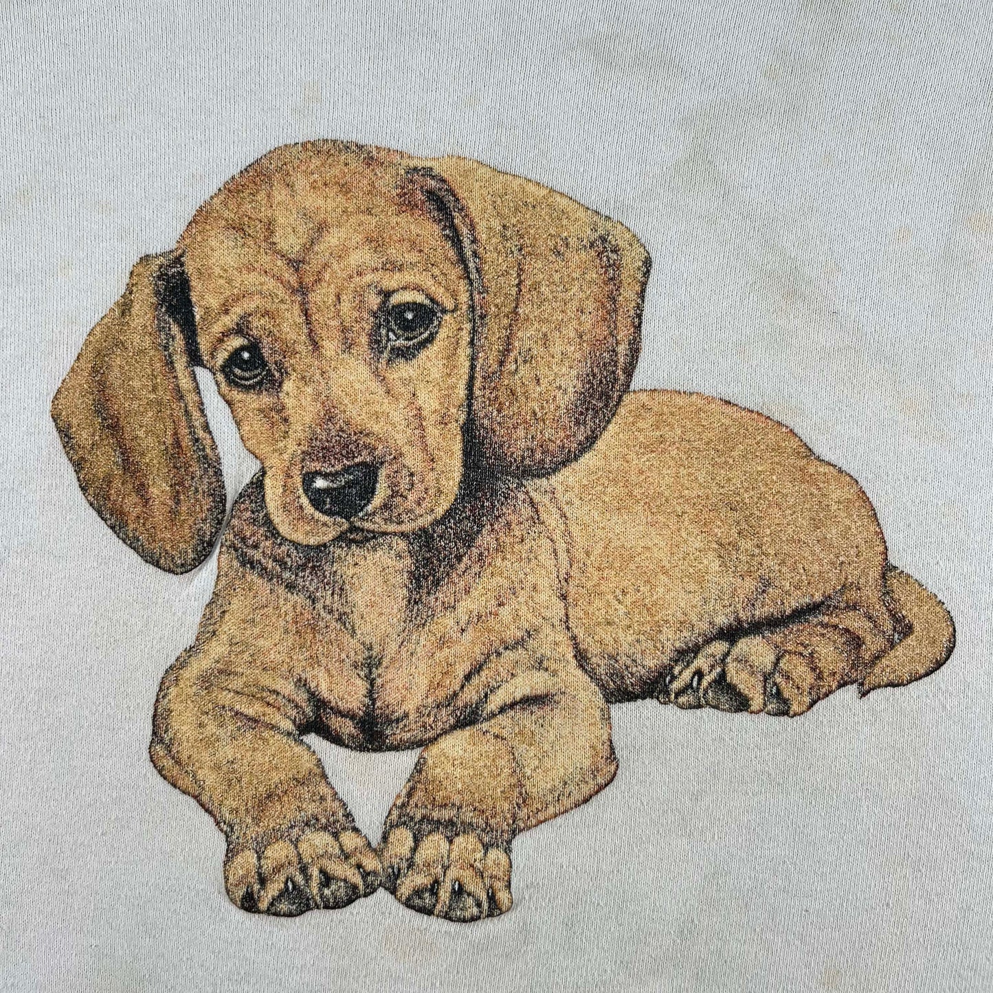 90s Dachshund Puppy Sweatshirt- L