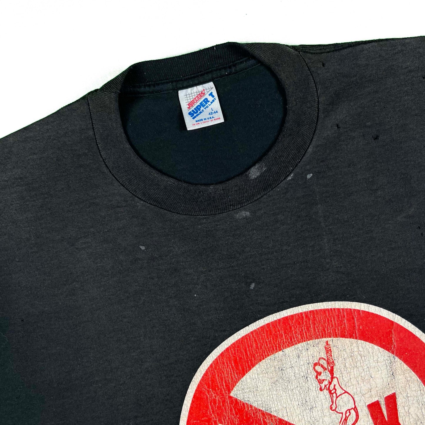 80s DECON A RAT Faded Black Tee- L