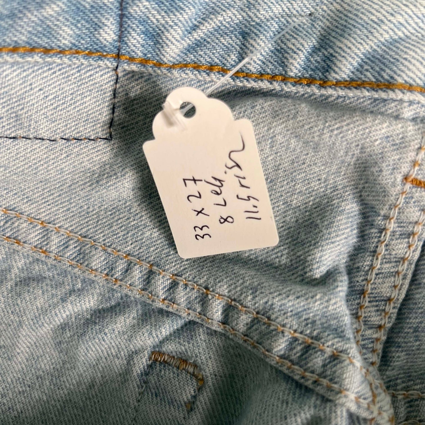 80s Levi's 501 Light Wash Hemmed Denim- 33x27