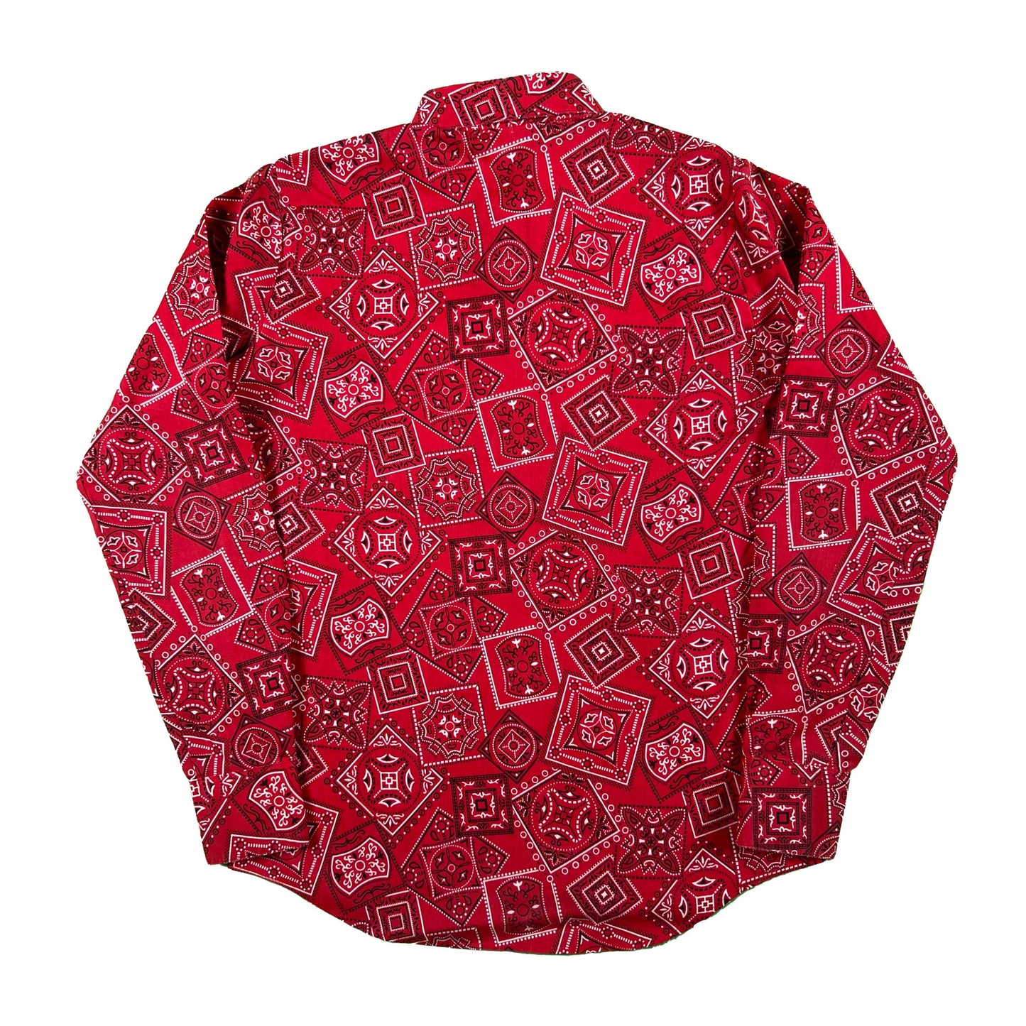60s H-Bar-C Red Bandana Long Sleeve Shirt- S