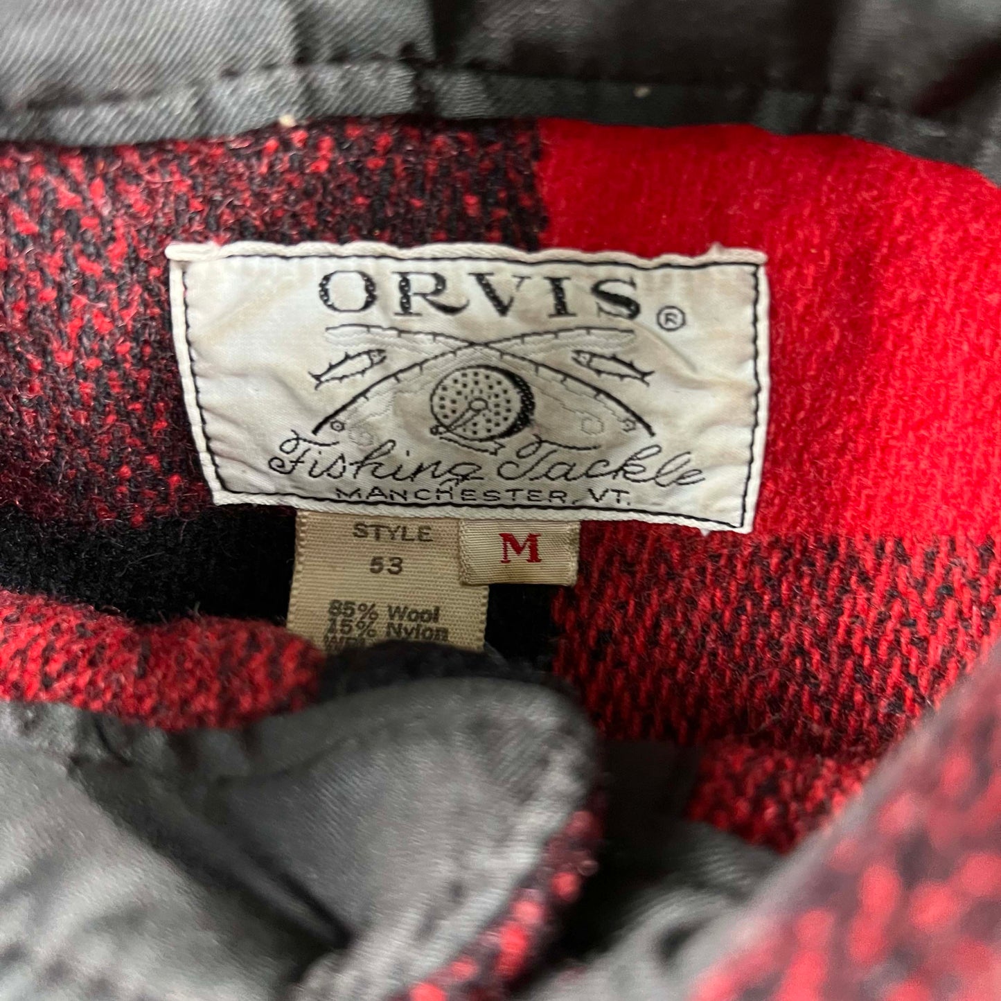 60s Orvis Buffalo Plaid Wool Flannel Shirt- M