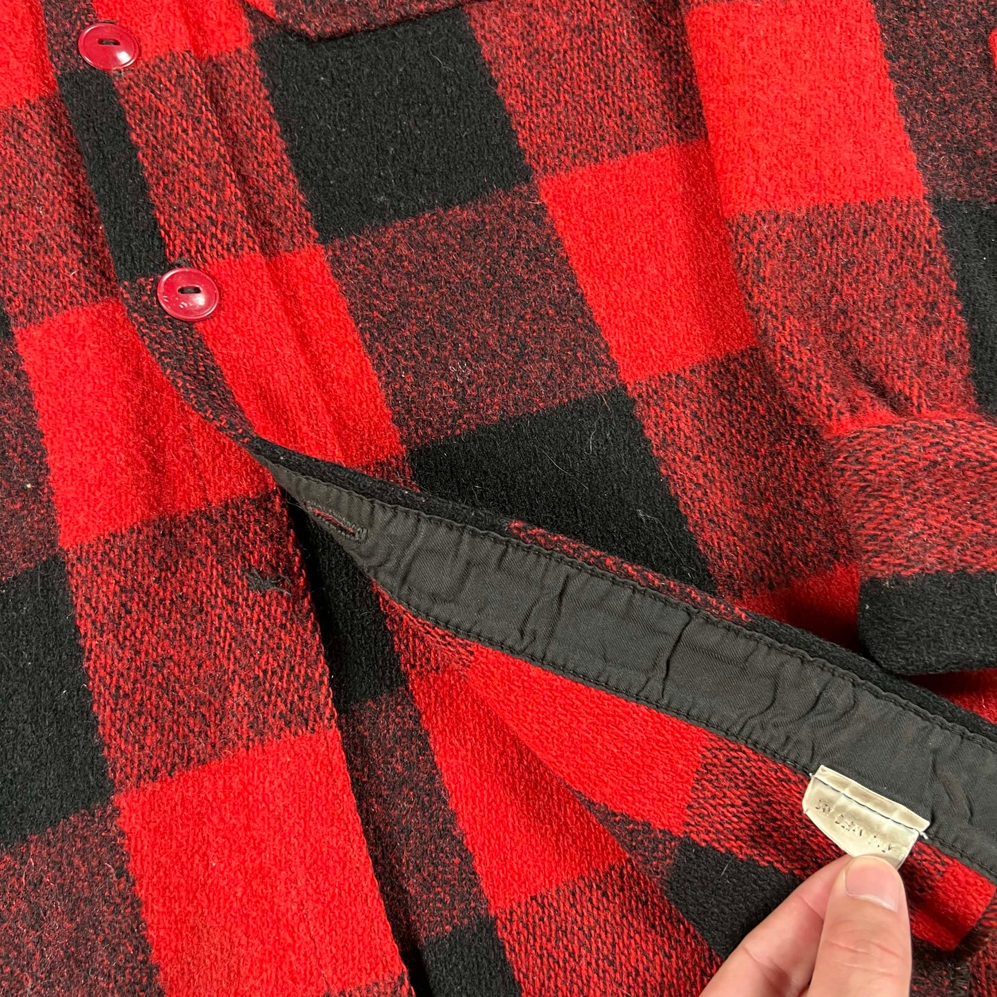 60s Orvis Buffalo Plaid Wool Flannel Shirt- M