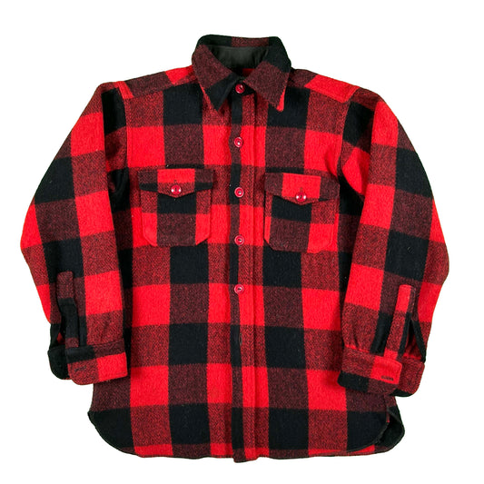 60s Orvis Buffalo Plaid Wool Flannel Shirt- M