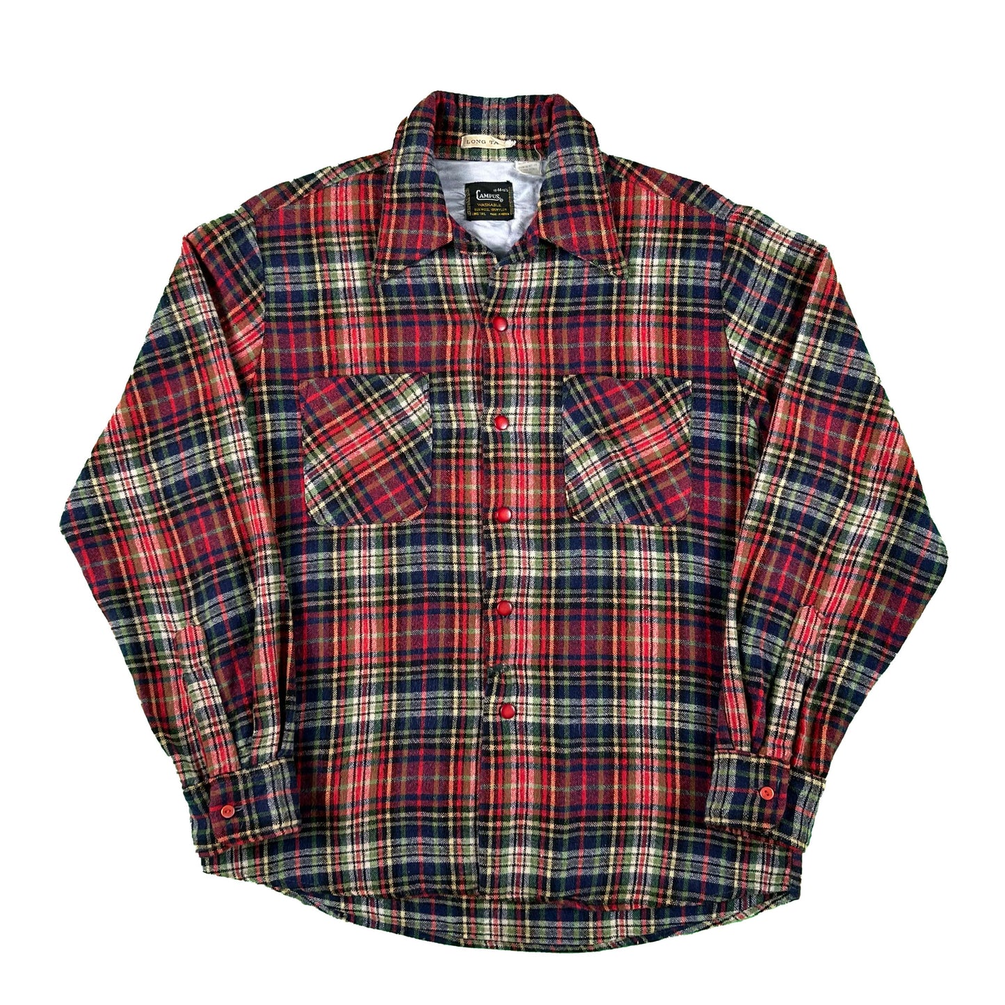 40s/60s Campus Flannel and Patched Hunting Vest Combo- M