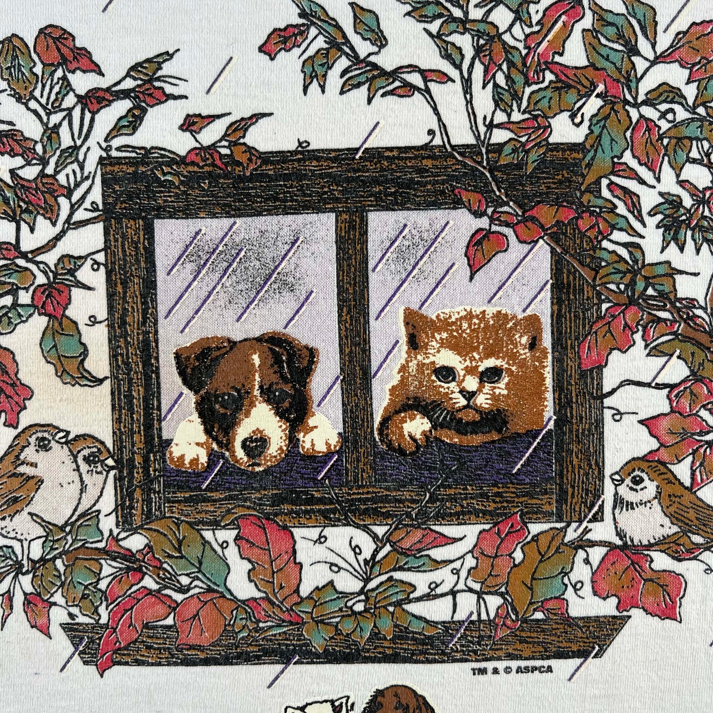 90s ASPCA Cat & Dog Windowsill Tee- XS