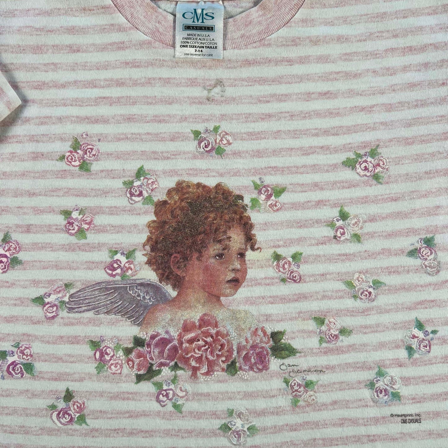 90s Striped Pink Teddy Bears, Angels, & Dogs Tees- SELECT SHIRT