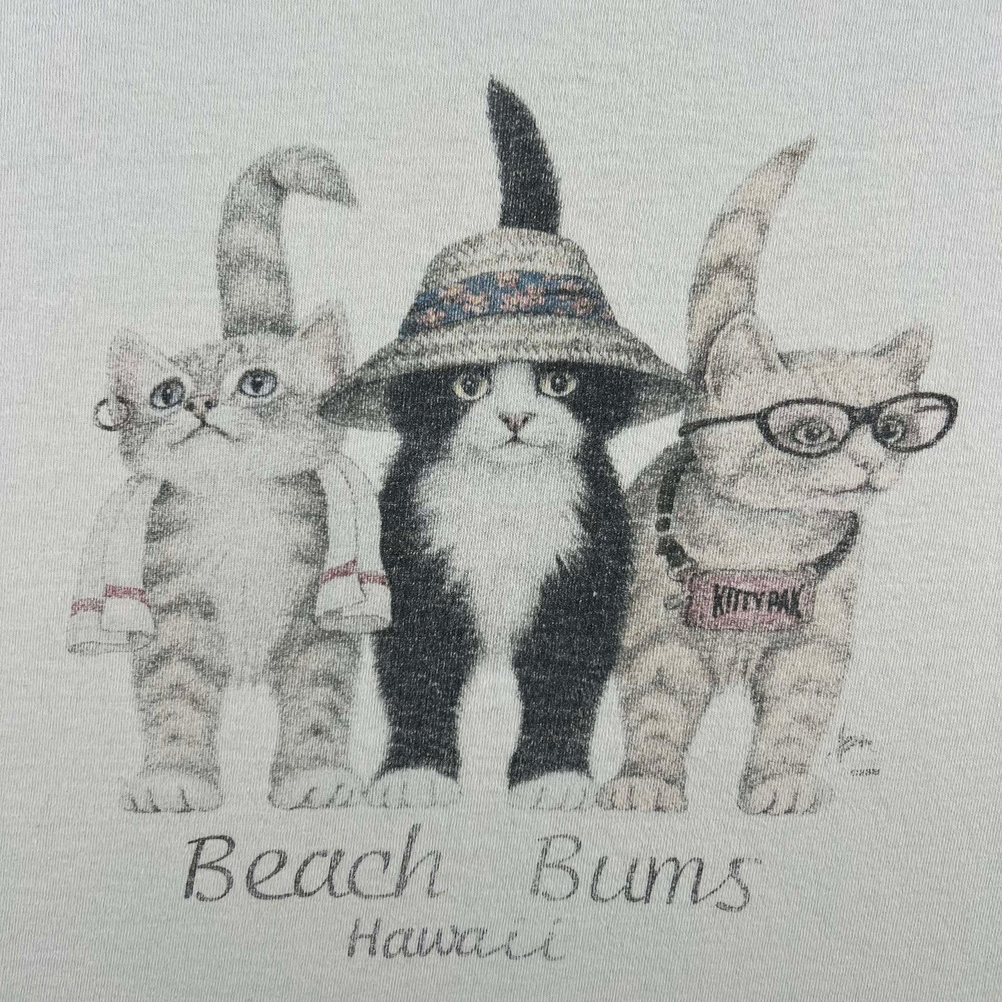 90s Beach Bums Hawaii Cats Tee- M