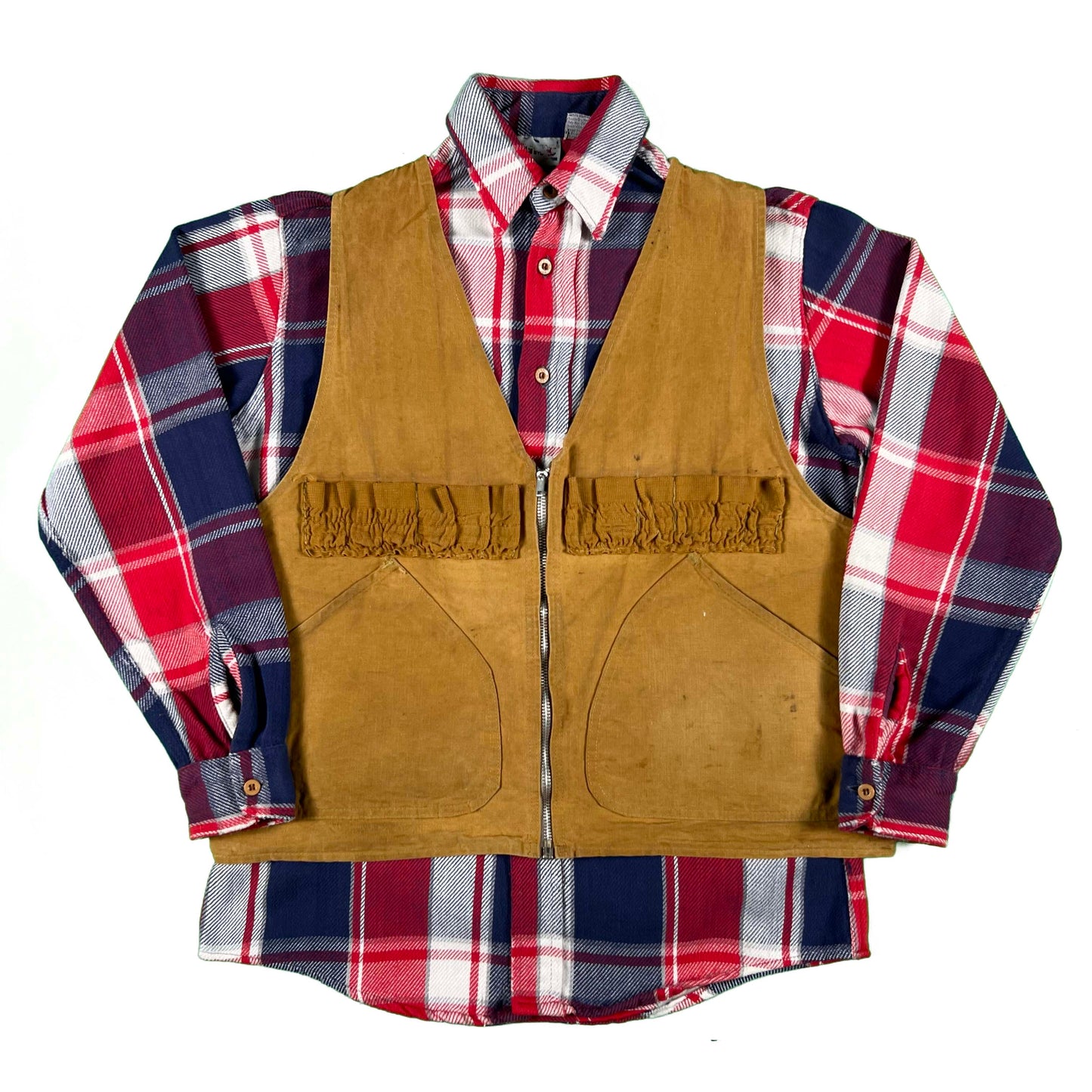 60s/70s Big Mac Flannel and Zip Hunting Vest Combo-
