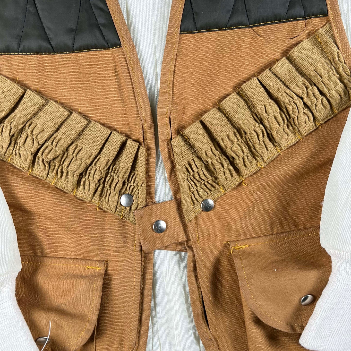 60s/70s Quilted Thermal Sweatshirt and Hunting Vest Combo- S