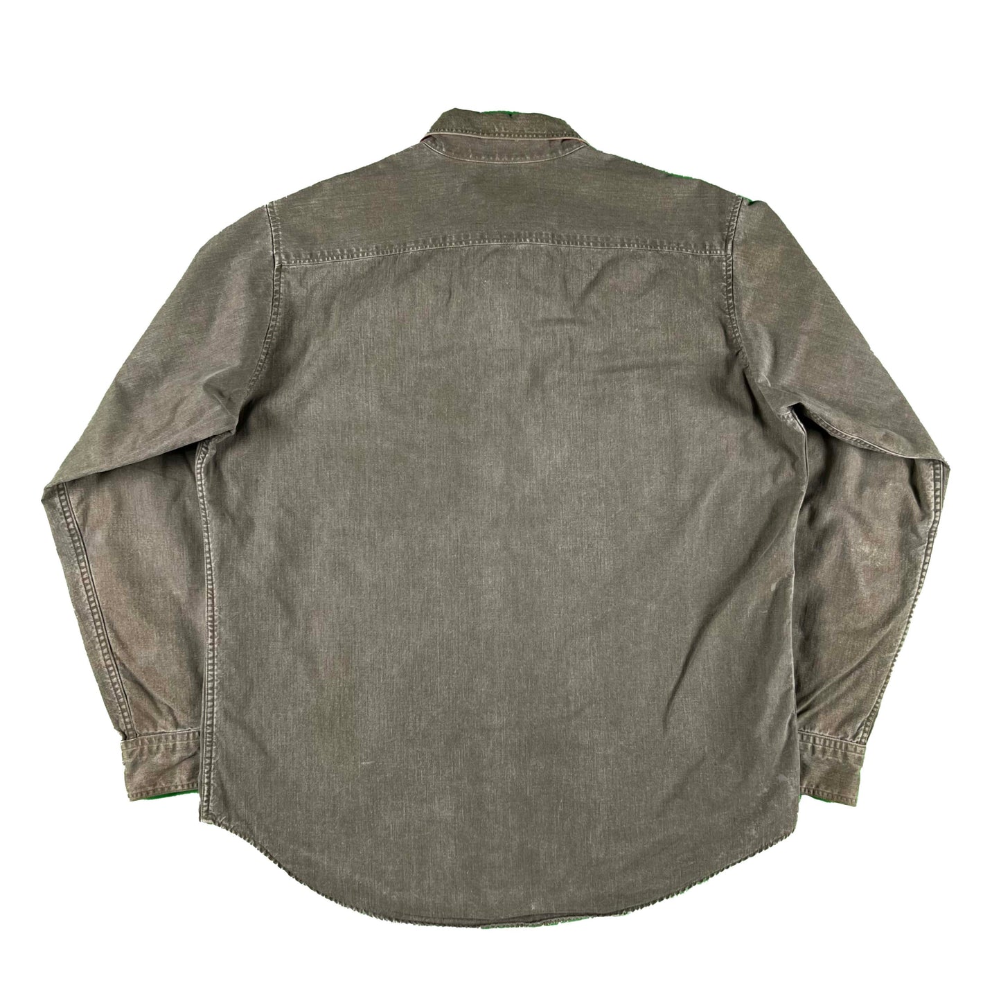 80s L.L. Bean Flannel Lined Cotton Work Shirt- L