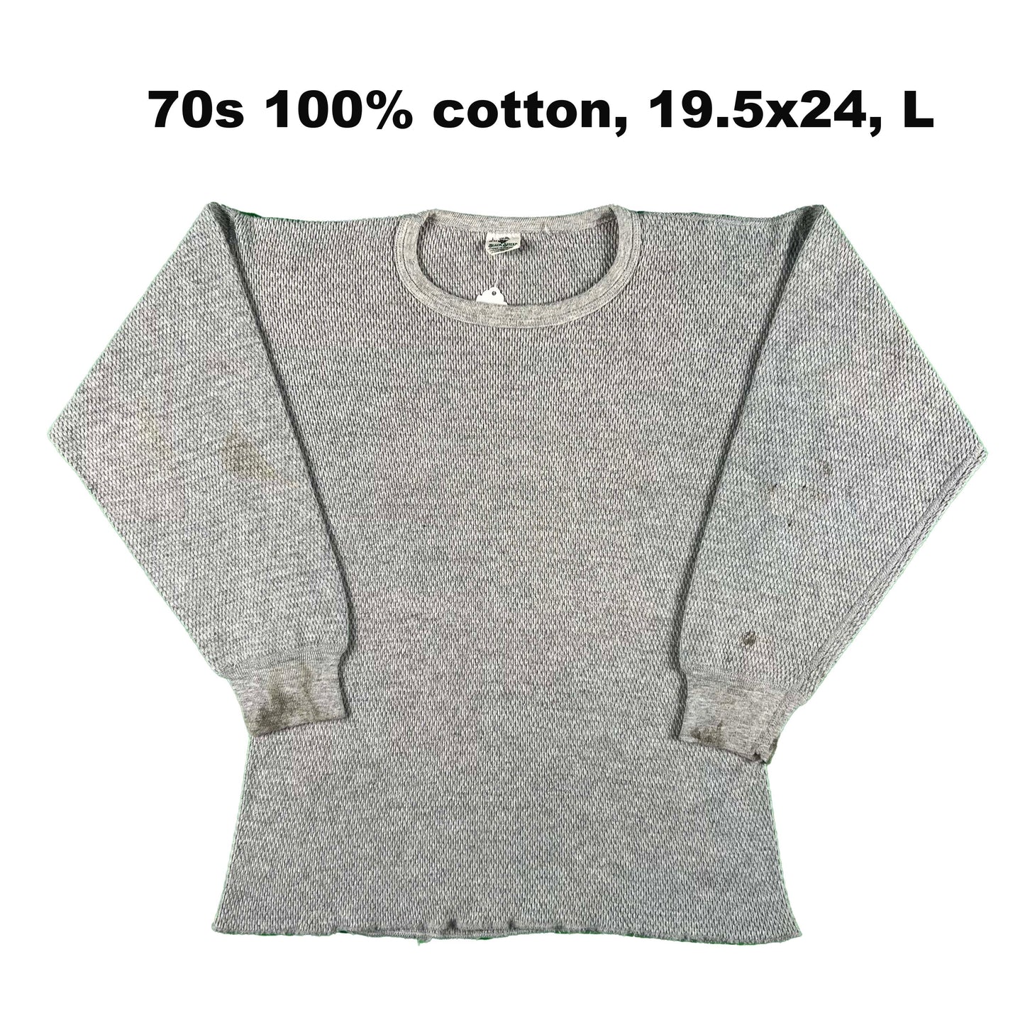 Vintage Grey Waffle Knit Thermal- SELECT SHIRT