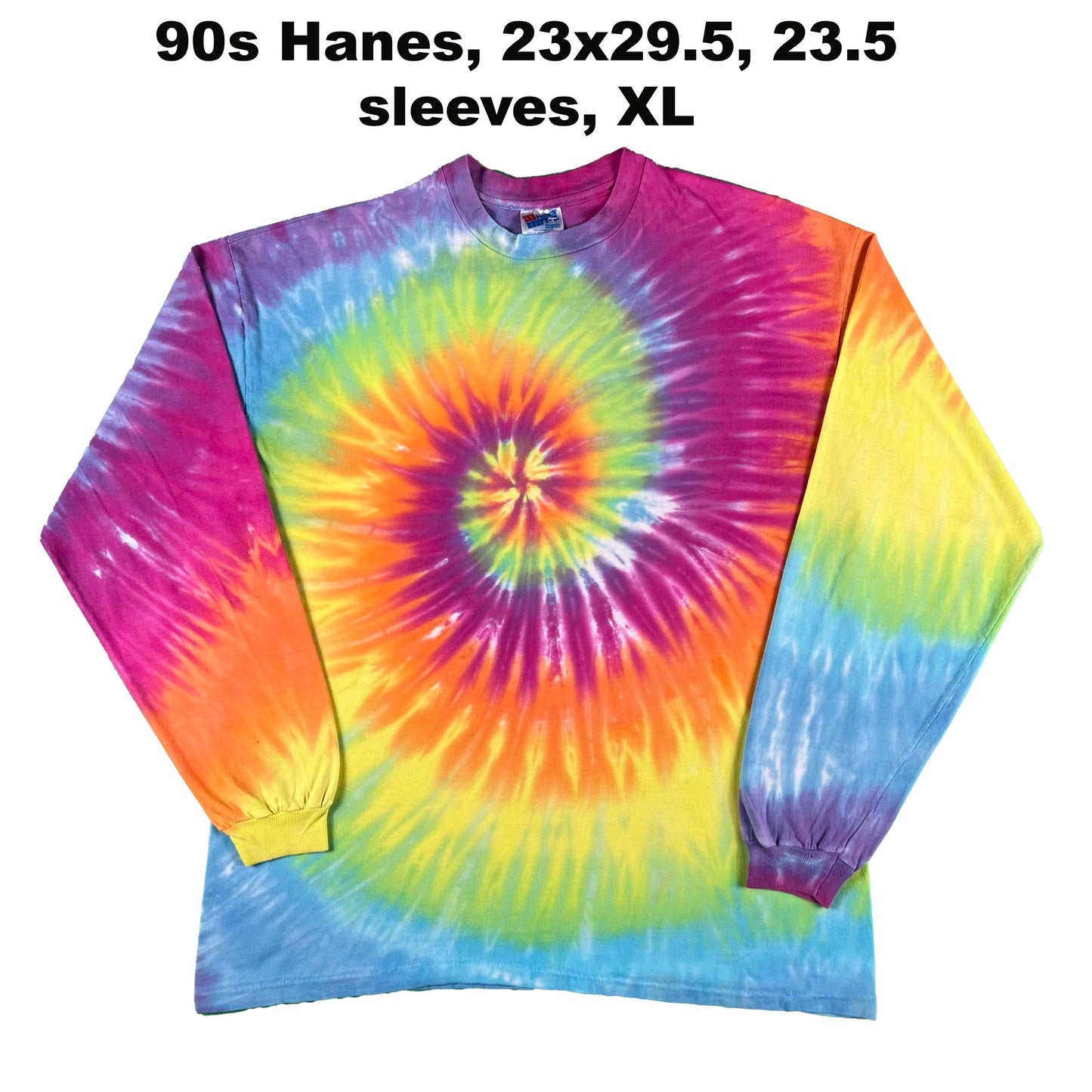 Vintage Blank Long Sleeve Tie Dye Tee- SELECT SHIRT