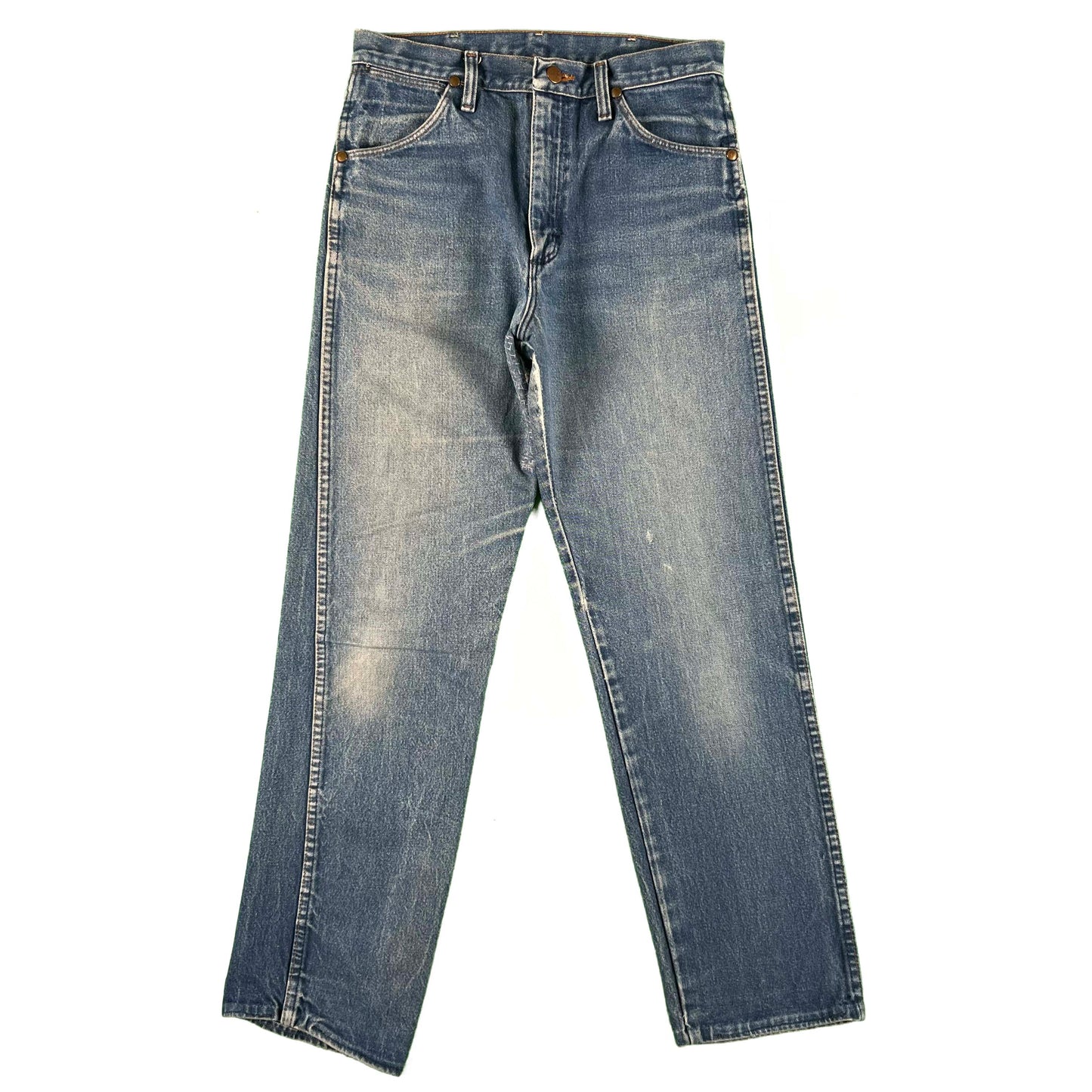 80s Wrangler 'Sashiko' Repaired Leg Twist Denim- 28x28.5