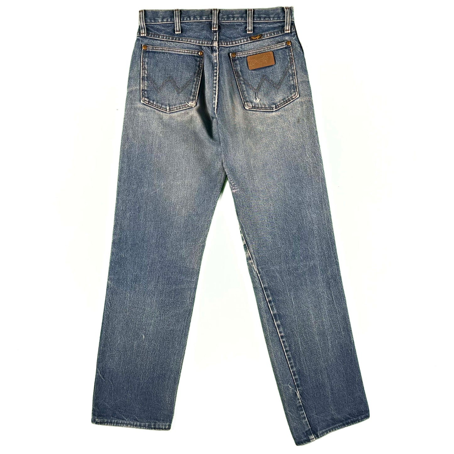 80s Wrangler 'Sashiko' Repaired Leg Twist Denim- 28x28.5