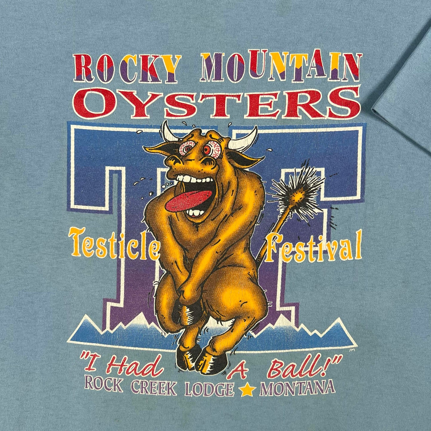 90s Rocky Mountain Oysters Testicle Festival Tee- XL