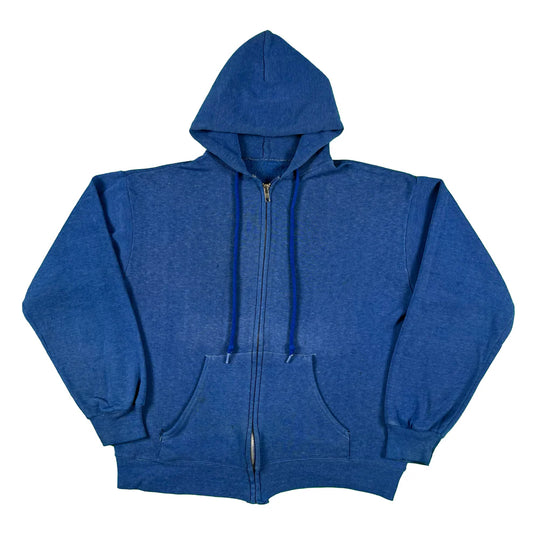 Vintage Blank Blue Zip Up Hoodies- SELECT SWEAT